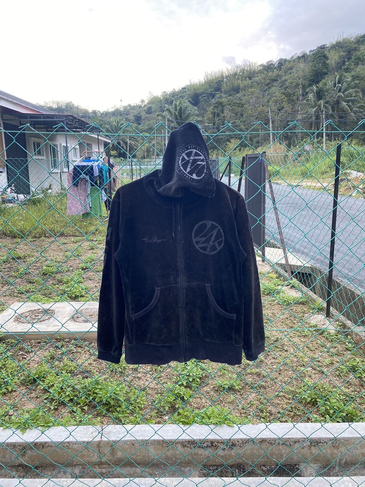 24 Karat Spellout Fullzipper Velvet Hoodies