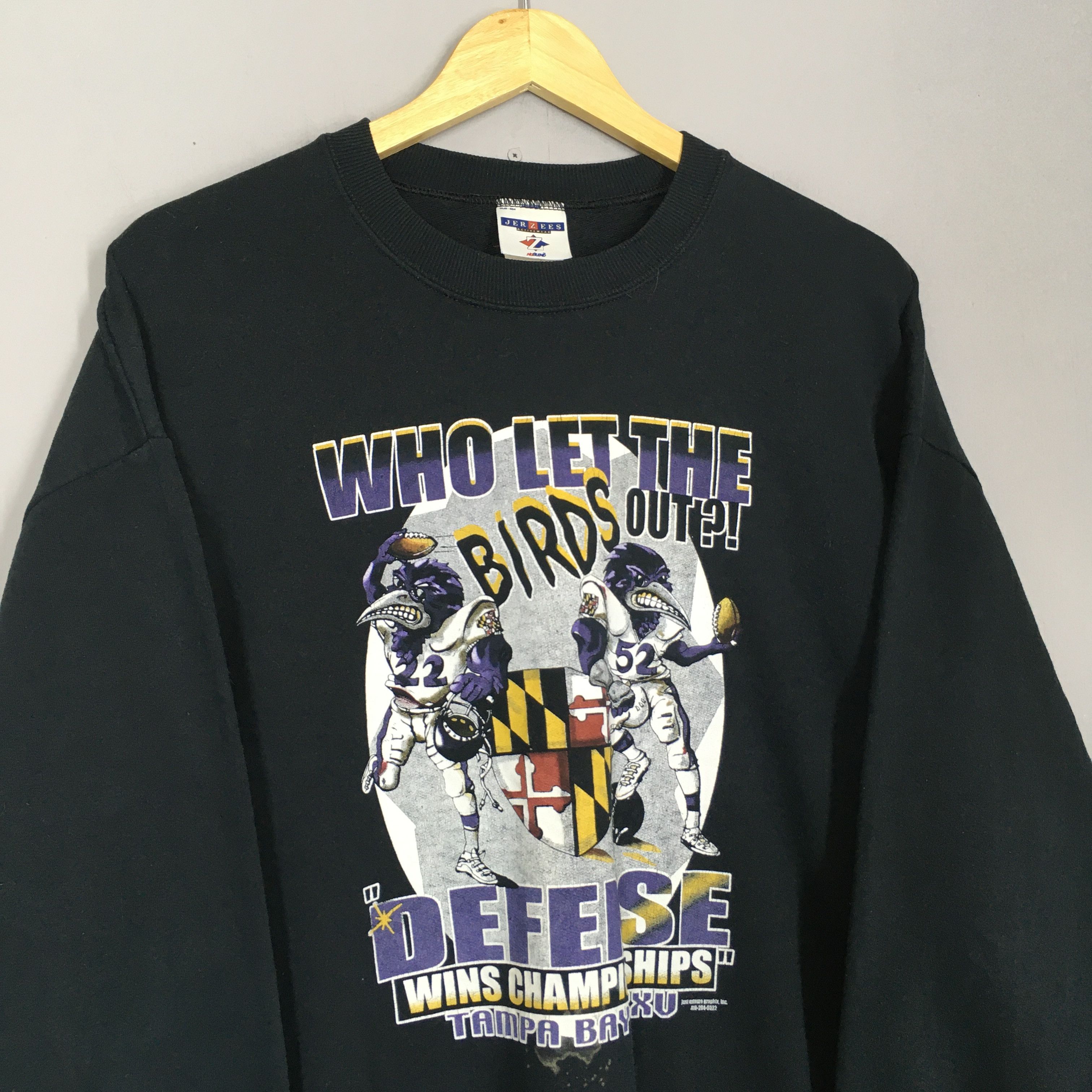 Jerzees × NFL × Vintage Vintage Y2K Baltimore Ravens Nfl Sweatshirt XLarge Size US XL / EU 56 / 4 - 3 Thumbnail