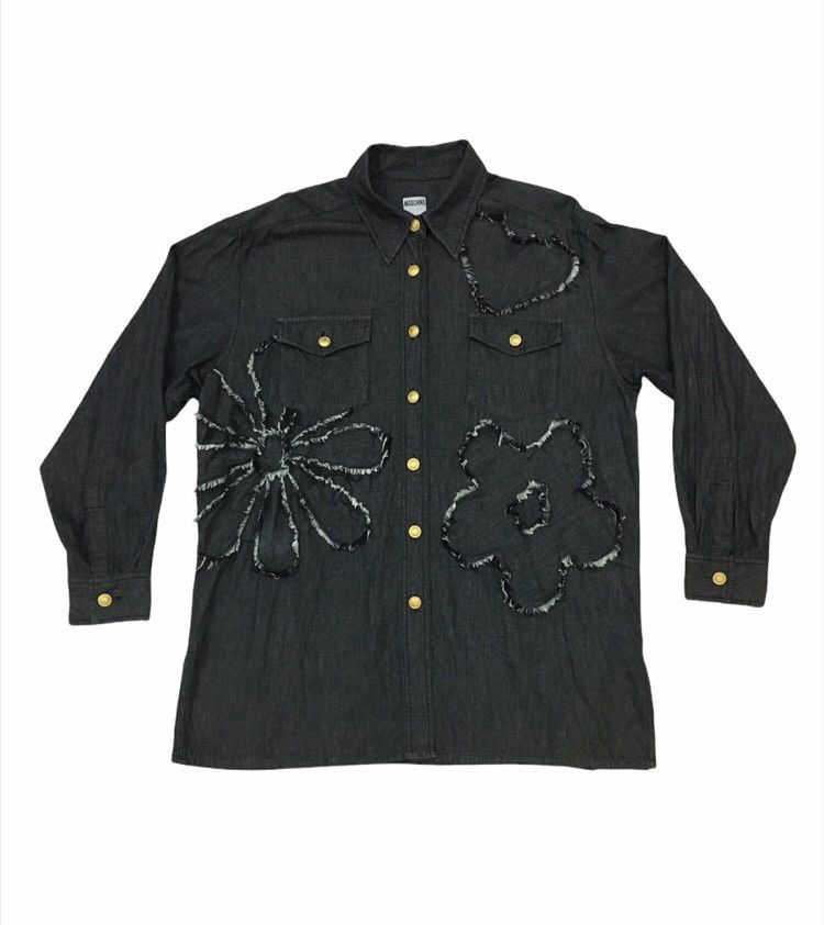 Moschino Patched Denim Shirt Size US L / EU 52-54 / 3 - 1 Thumbnail
