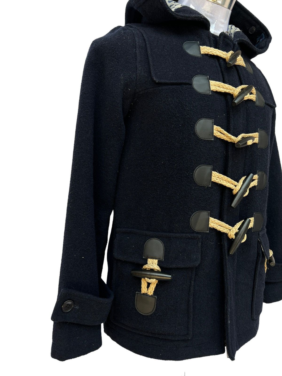 Ne-Net 💥Ne-Net Royal Blue Hoodie Wool Trench CoatJacket Size US L / EU 52-54 / 3 - 6 Thumbnail