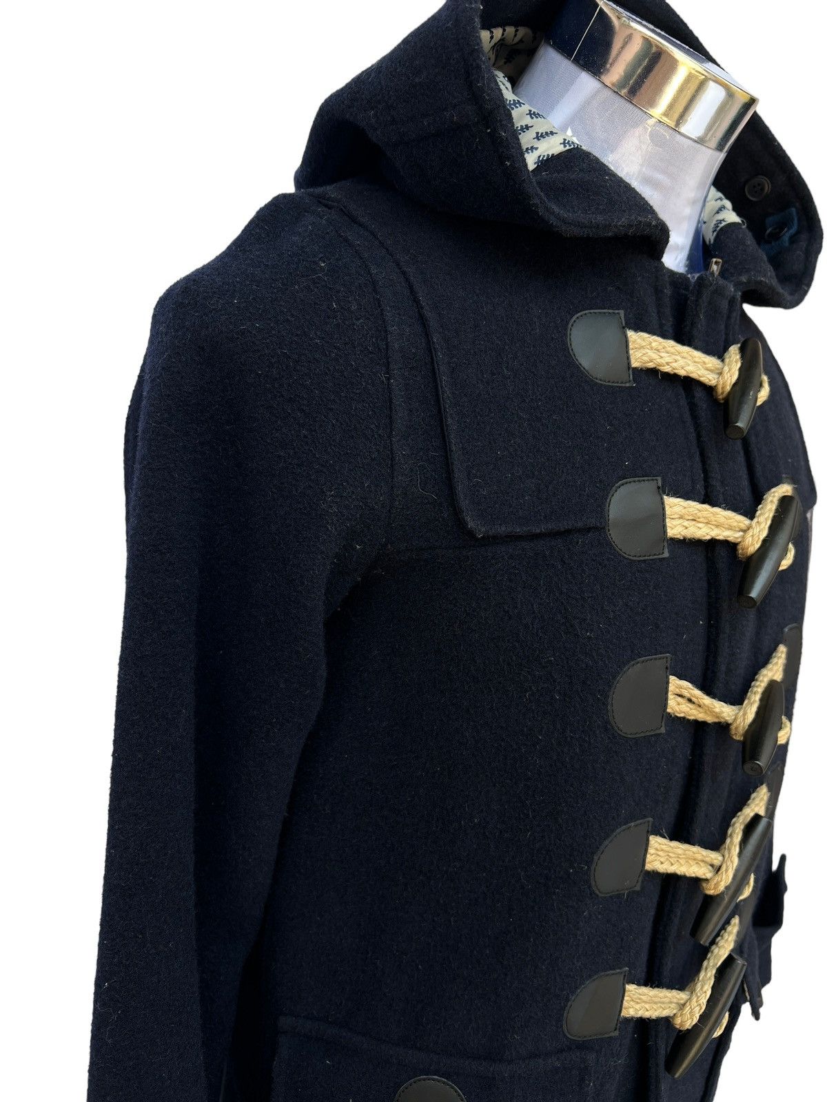 Ne-Net 💥Ne-Net Royal Blue Hoodie Wool Trench CoatJacket Size US L / EU 52-54 / 3 - 5 Thumbnail