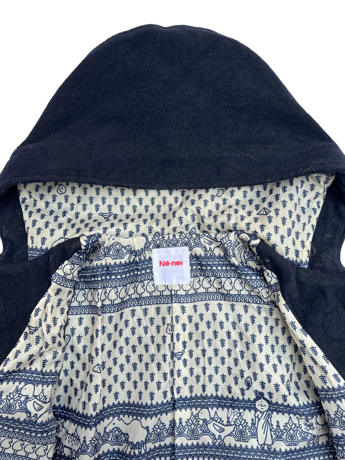 Ne-Net 💥Ne-Net Royal Blue Hoodie Wool Trench CoatJacket Size US L / EU 52-54 / 3 - 14 Thumbnail