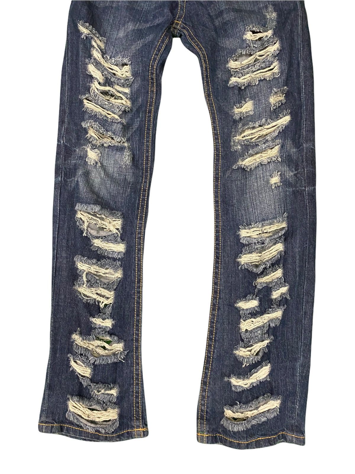 Japanese Brand Blue Distress jeans Size US 30 / EU 46 - 4 Thumbnail