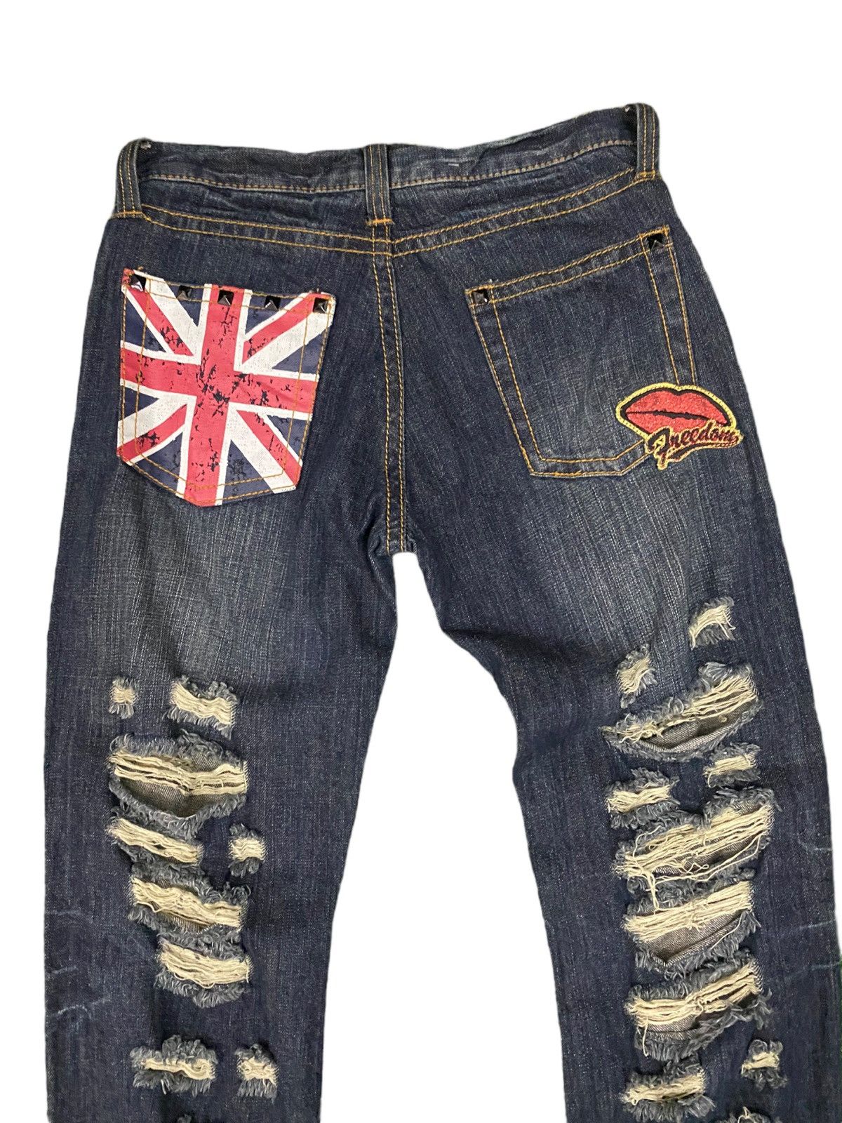 Japanese Brand Blue Distress jeans Size US 30 / EU 46 - 5 Thumbnail