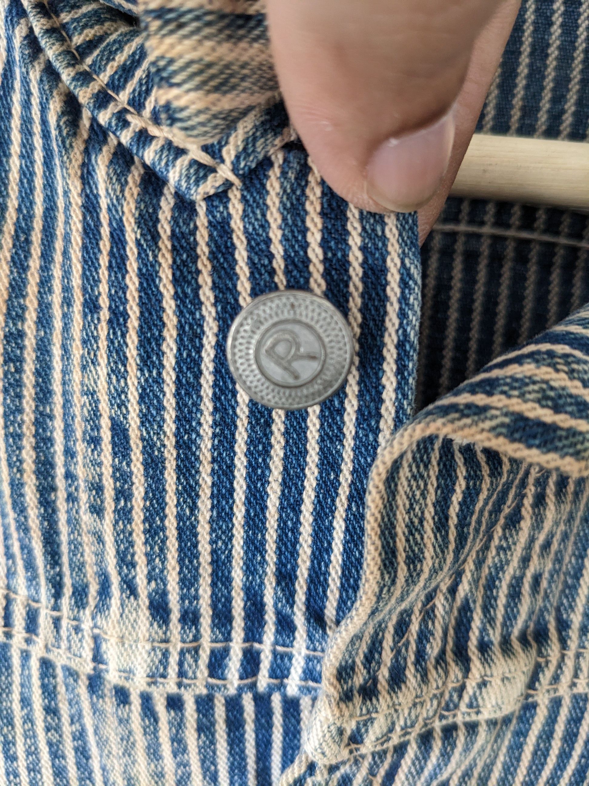 45rpm × Japanese Brand Vintage 45RPM Hickory Cropped Denim Jacket Size XS / US 0-2 / IT 36-38 - 8 Thumbnail