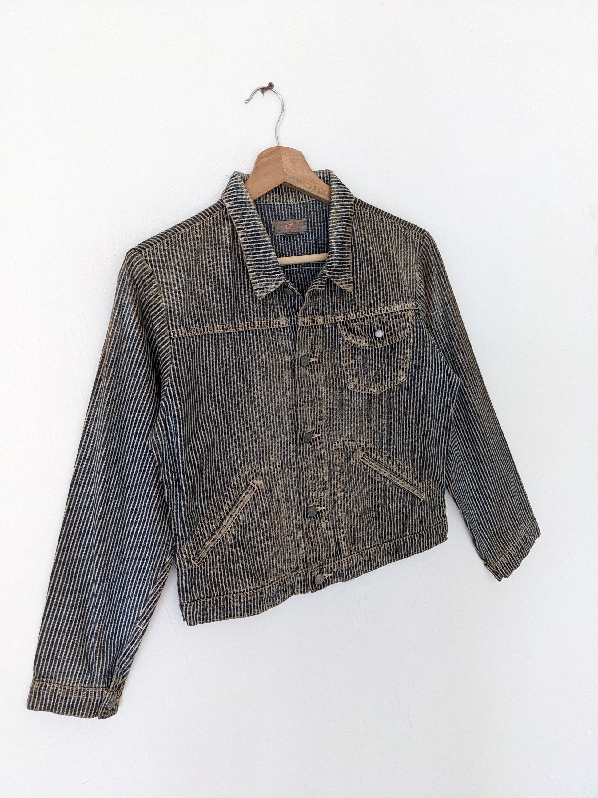 45rpm × Japanese Brand Vintage 45RPM Hickory Cropped Denim Jacket Size XS / US 0-2 / IT 36-38 - 3 Thumbnail