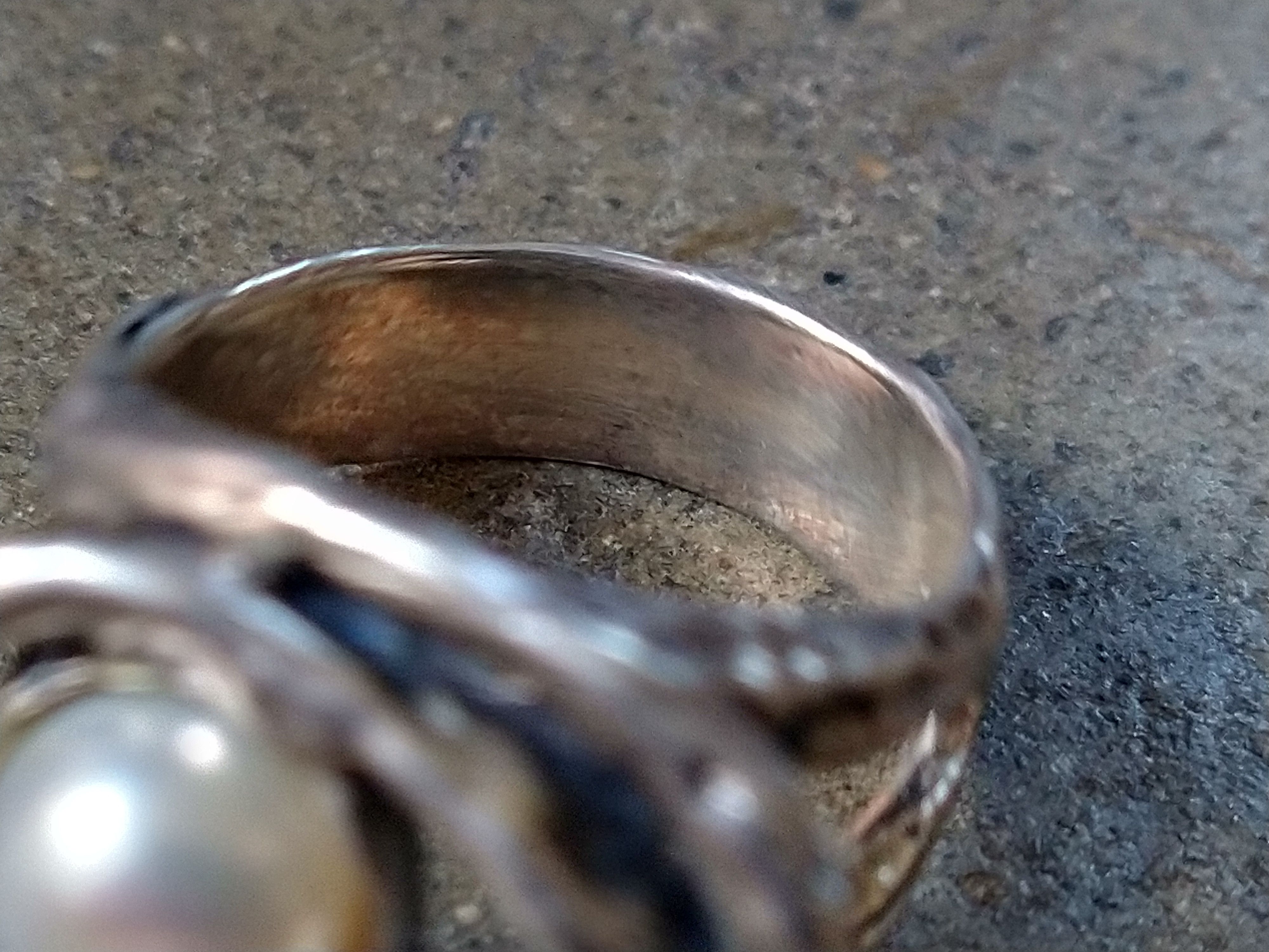 Other Sterling Silver Ring Pearl Size 8 Modern Avant Garde 11.3g Size ONE SIZE - 11 Thumbnail