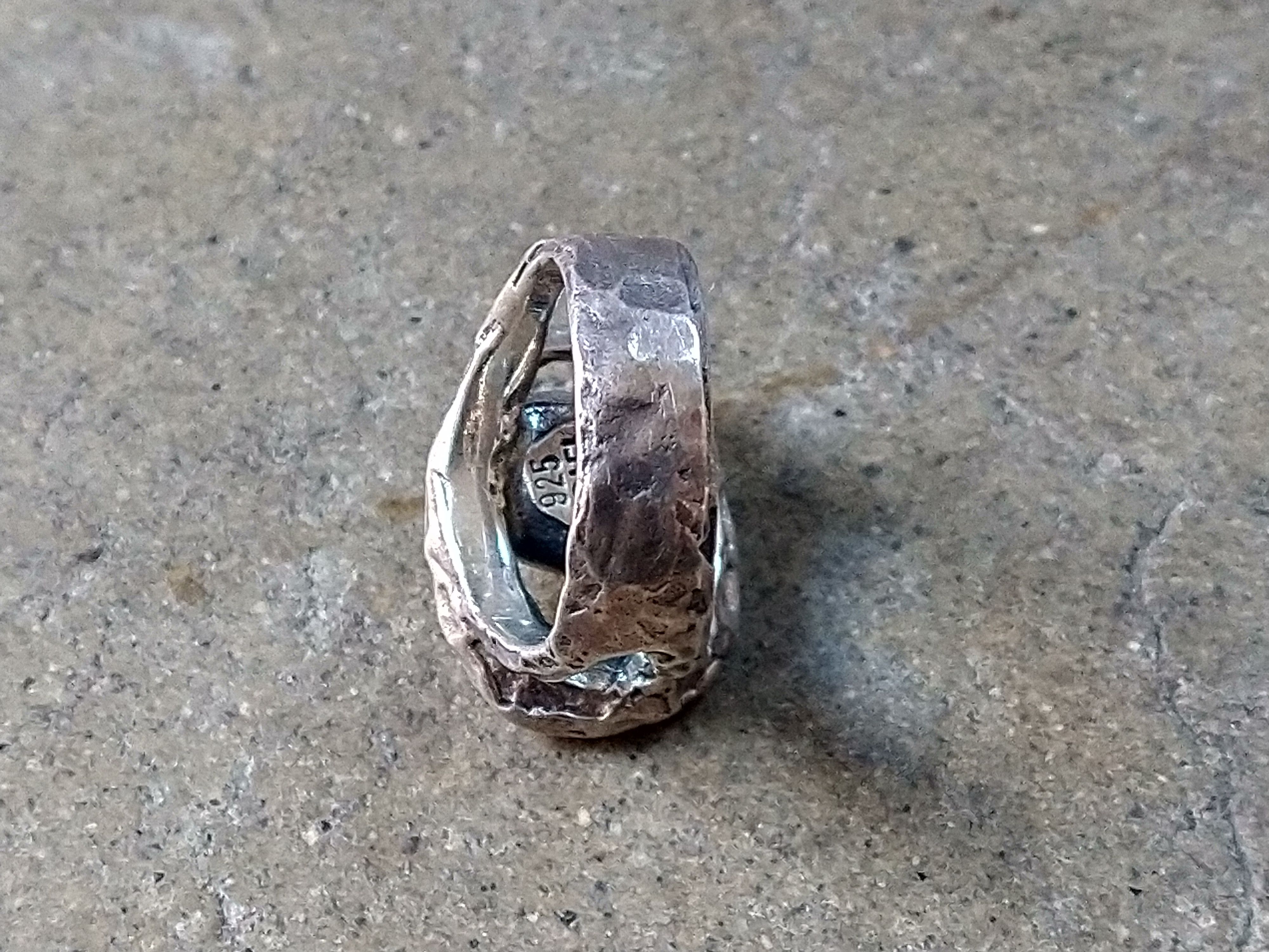 Other Sterling Silver Ring Pearl Size 8 Modern Avant Garde 11.3g Size ONE SIZE - 10 Thumbnail