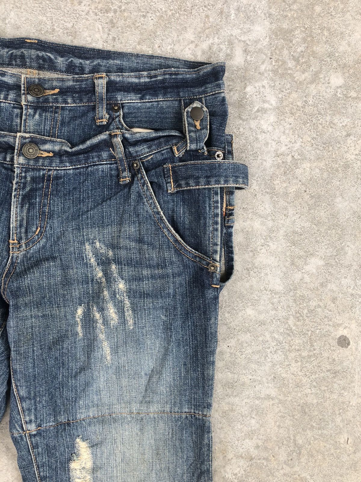 PPFM PPFM Double Waist Distressed Jeans Size US 34 / EU 50 - 6 Thumbnail