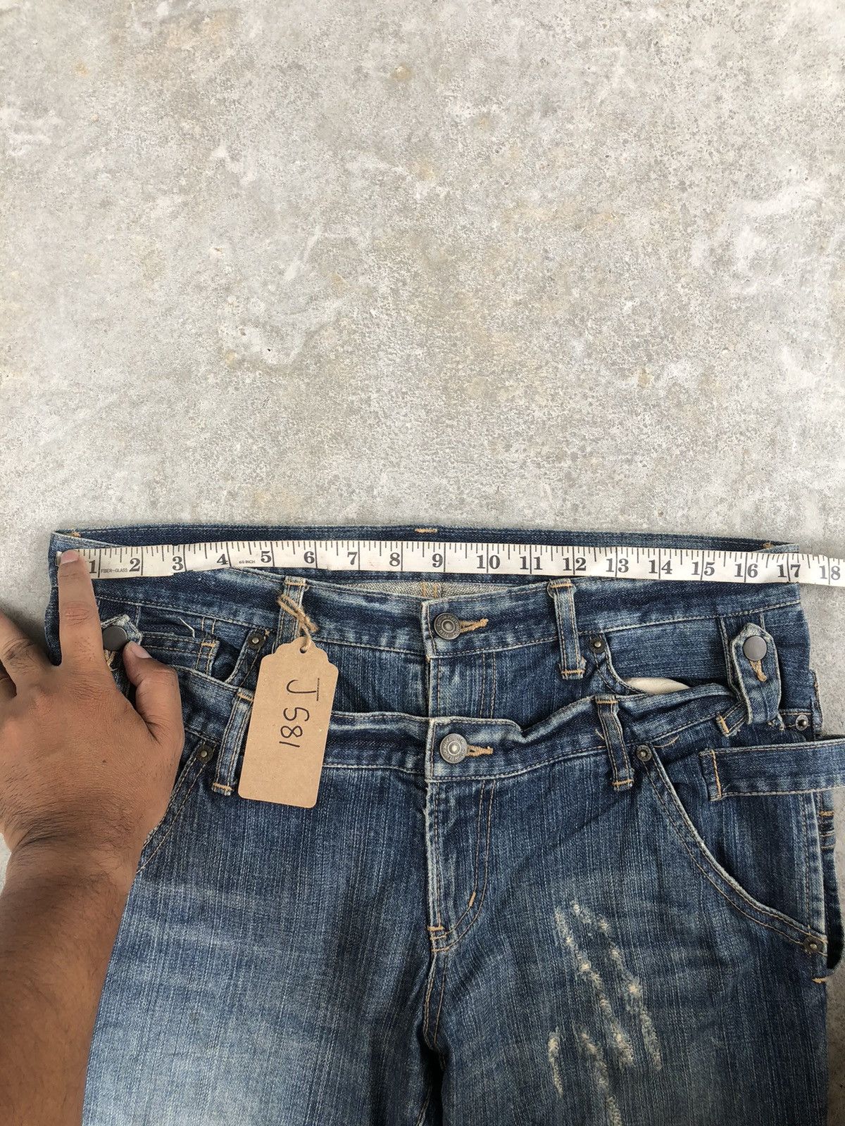 PPFM PPFM Double Waist Distressed Jeans Size US 34 / EU 50 - 20 Thumbnail