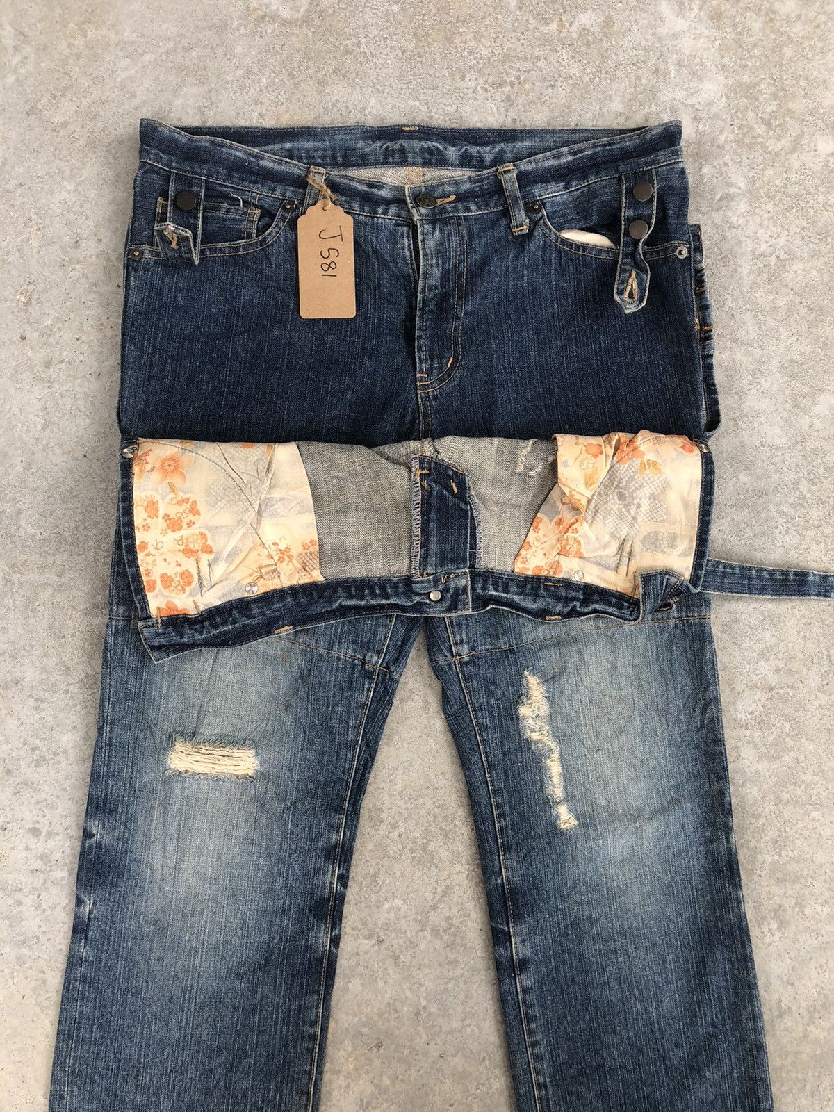 PPFM PPFM Double Waist Distressed Jeans Size US 34 / EU 50 - 3 Thumbnail