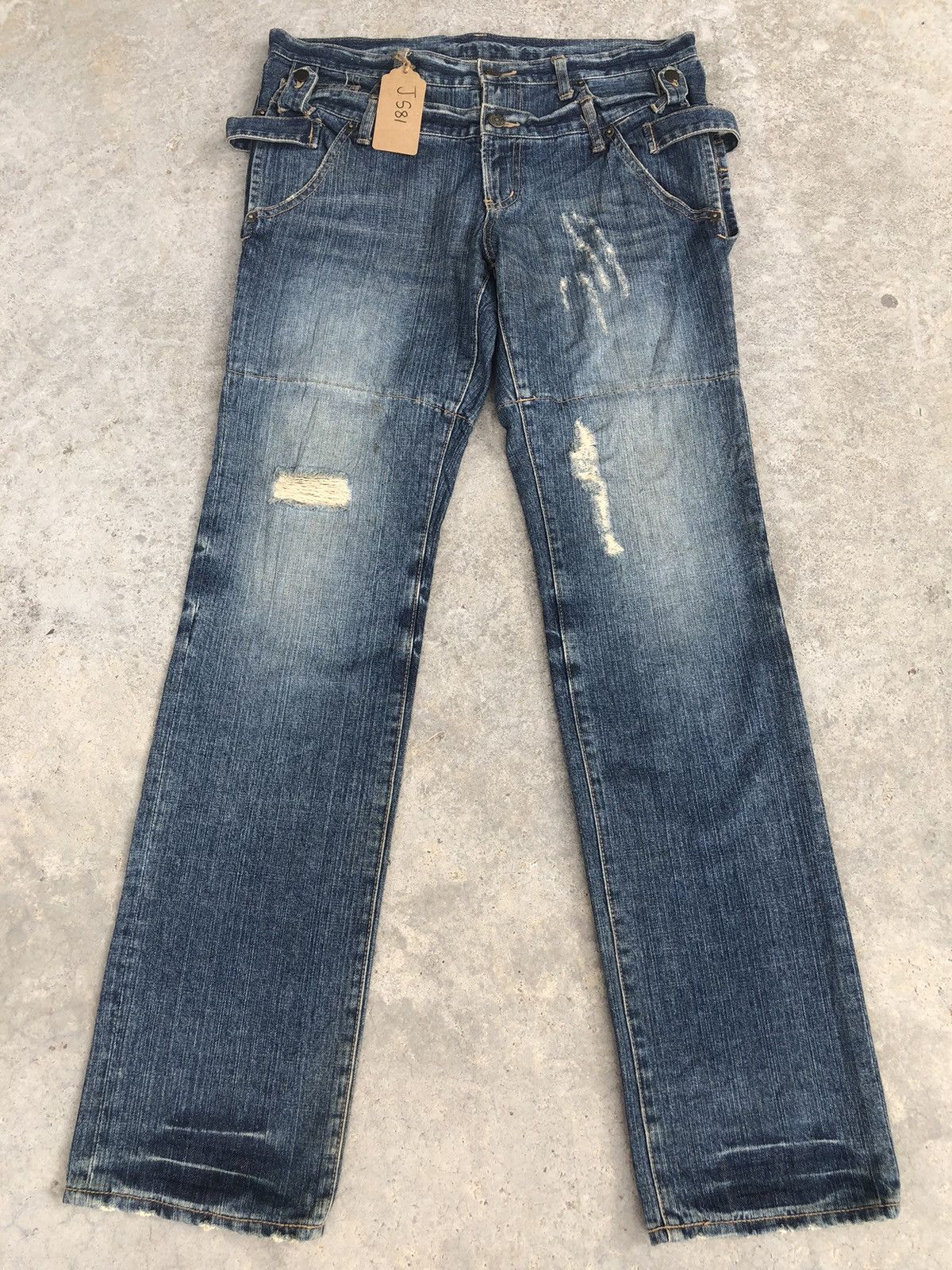 PPFM PPFM Double Waist Distressed Jeans Size US 34 / EU 50 - 1 Thumbnail