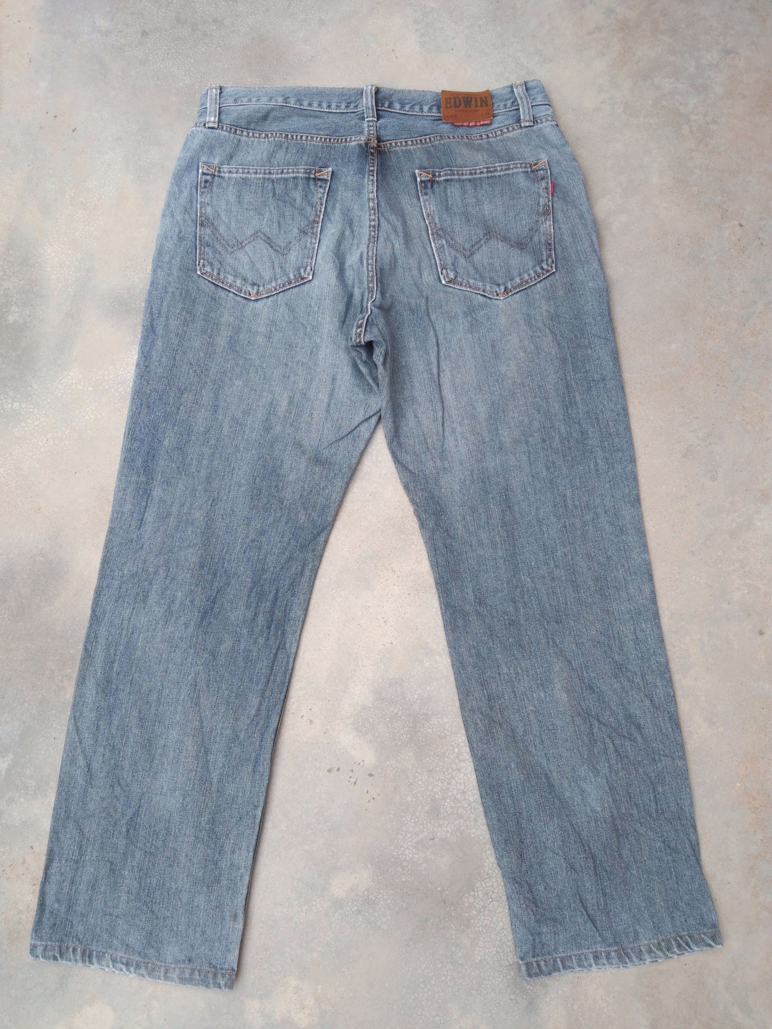 Japanese Brand Vintage Edwin Made In Japan Straight Distressed Jeans 34x30 Size US 34 / EU 50 - 2 Thumbnail