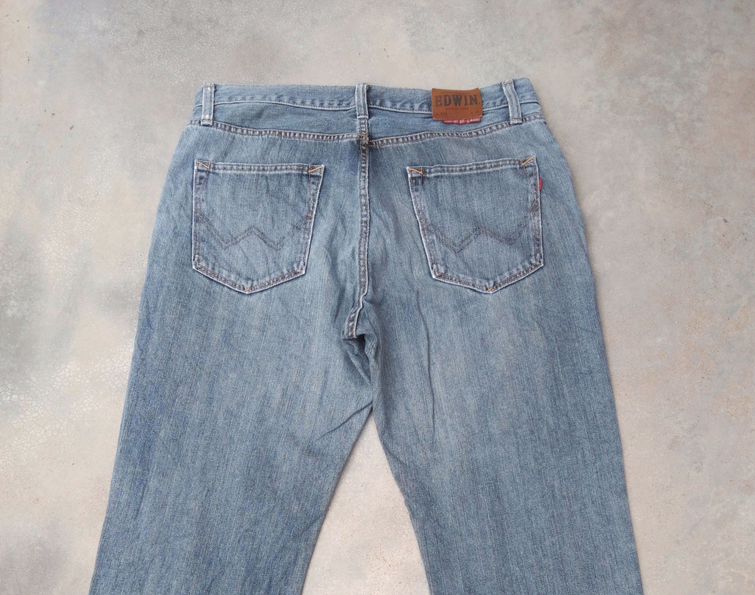 Japanese Brand Vintage Edwin Made In Japan Straight Distressed Jeans 34x30 Size US 34 / EU 50 - 3 Thumbnail