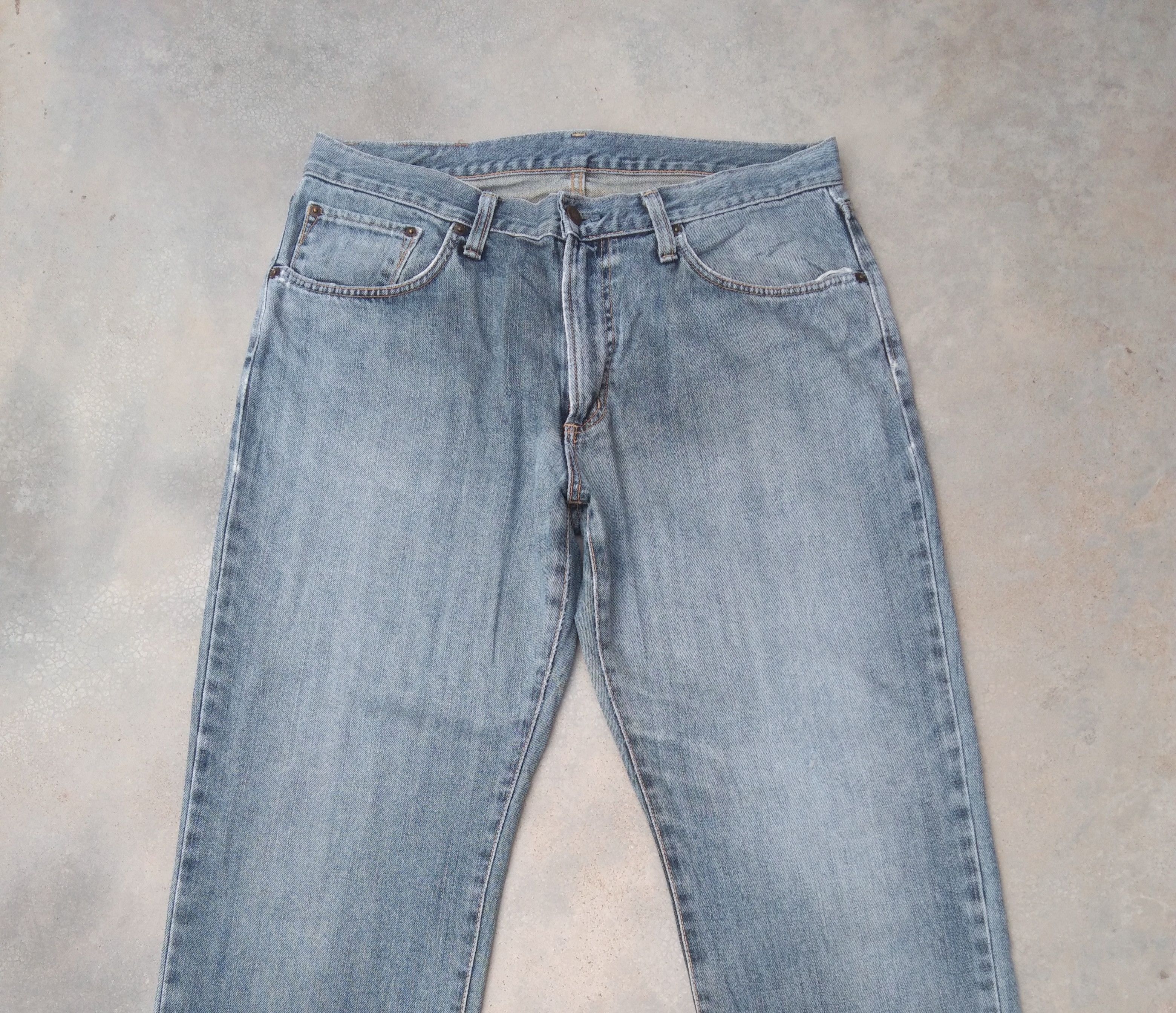 Japanese Brand Vintage Edwin Made In Japan Straight Distressed Jeans 34x30 Size US 34 / EU 50 - 5 Thumbnail
