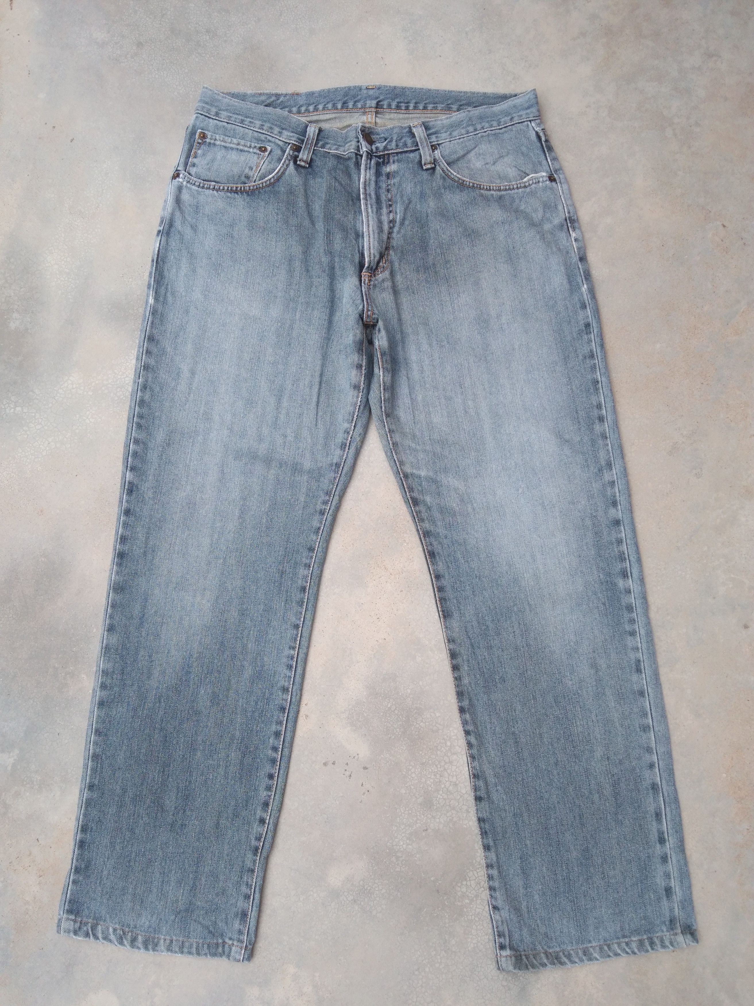 Japanese Brand Vintage Edwin Made In Japan Straight Distressed Jeans 34x30 Size US 34 / EU 50 - 1 Thumbnail