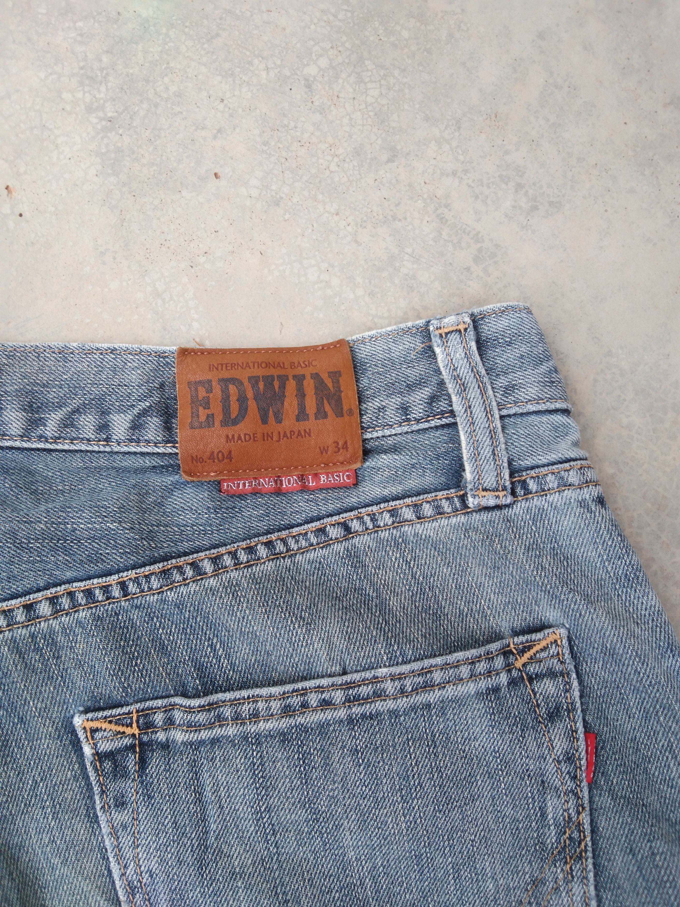 Japanese Brand Vintage Edwin Made In Japan Straight Distressed Jeans 34x30 Size US 34 / EU 50 - 4 Thumbnail
