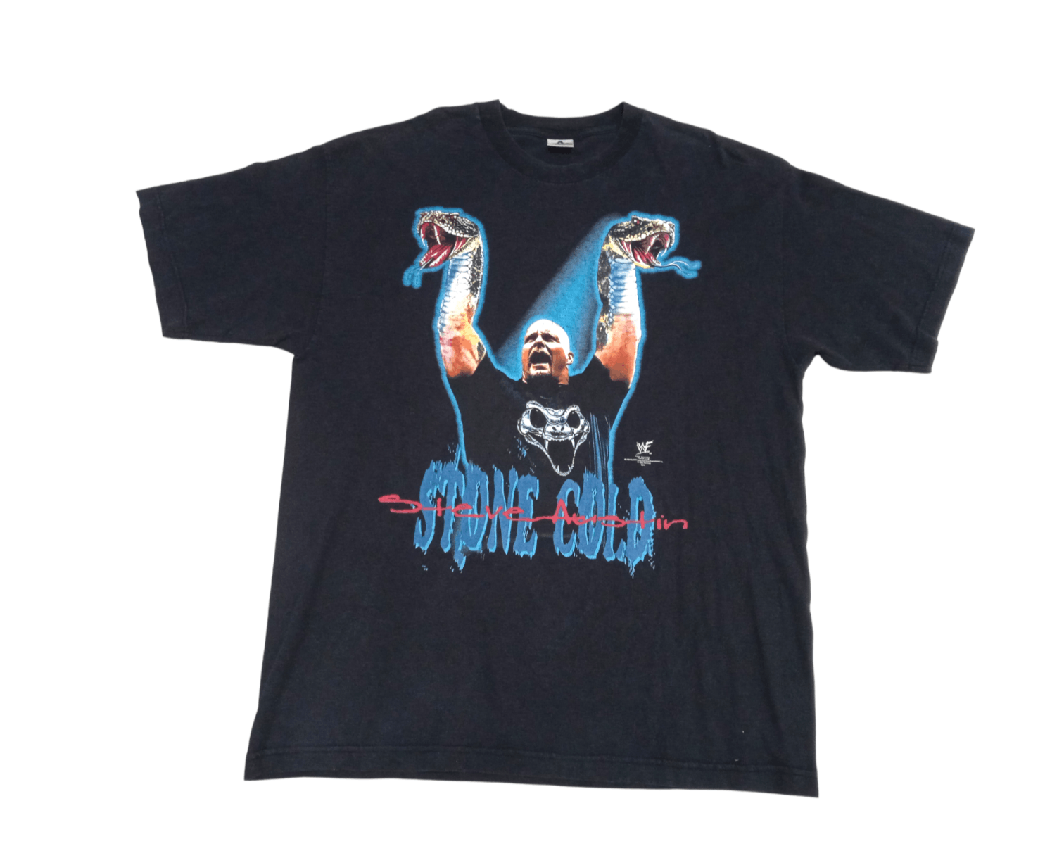 image of Vintage 90's Wwf Stone Cold Steve Austin T-Shirt in Black, Men's (Size XL)