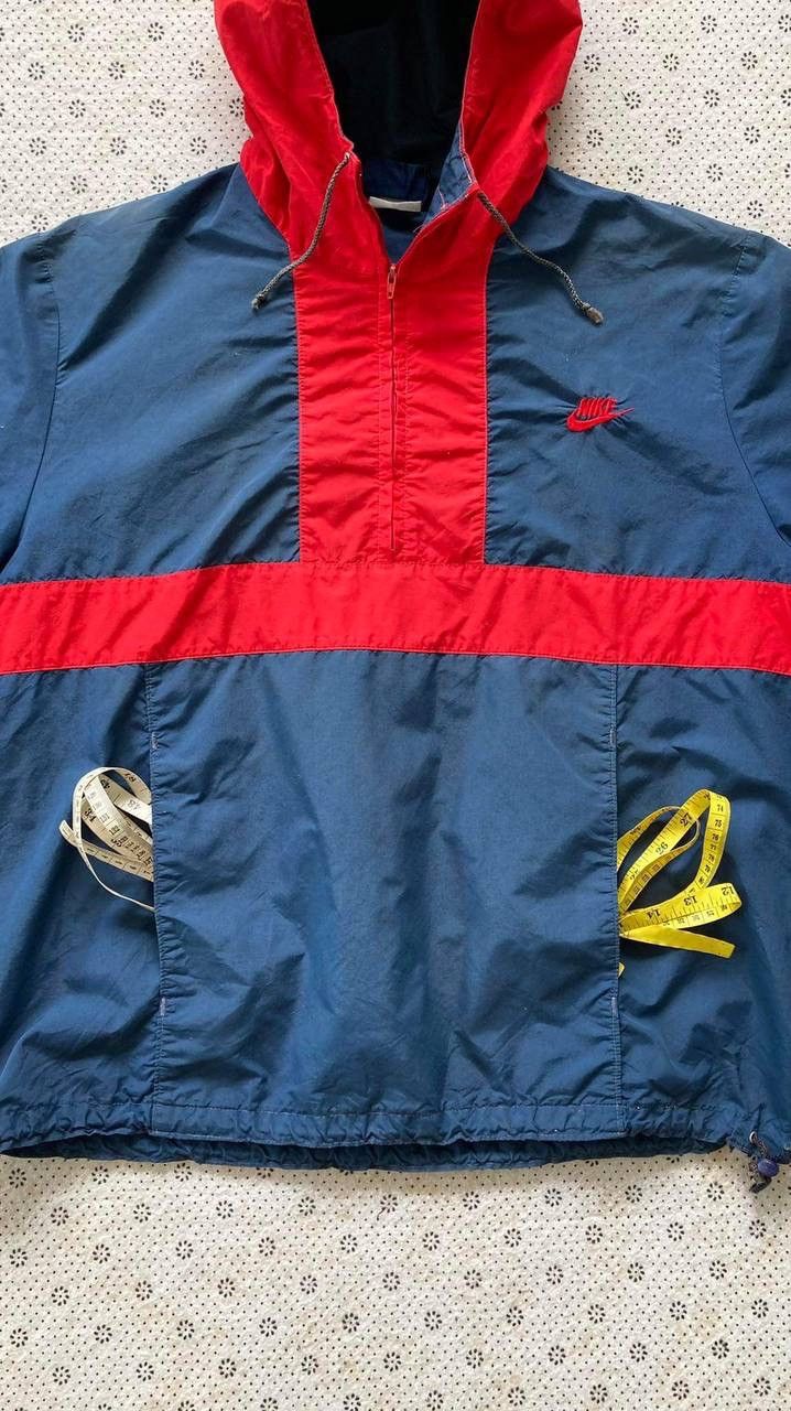 Nike × Vintage Vintage 80s Nike Blue Tag Japan Anorak Jacket Windbreaker Size US L / EU 52-54 / 3 - 3 Thumbnail