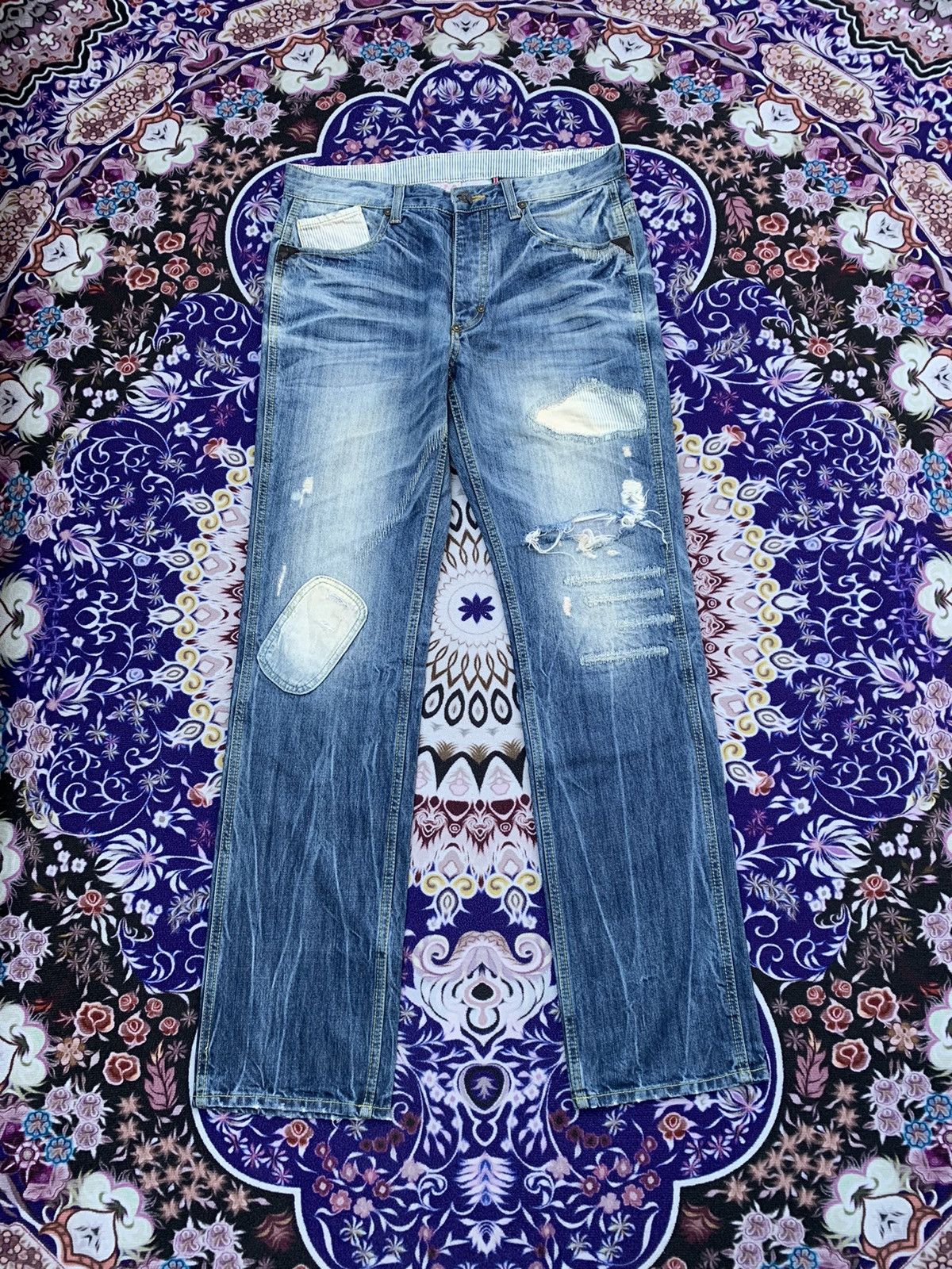 If Six Was Nine Square Dark Distressed Denim Size US 35 - 1 Thumbnail