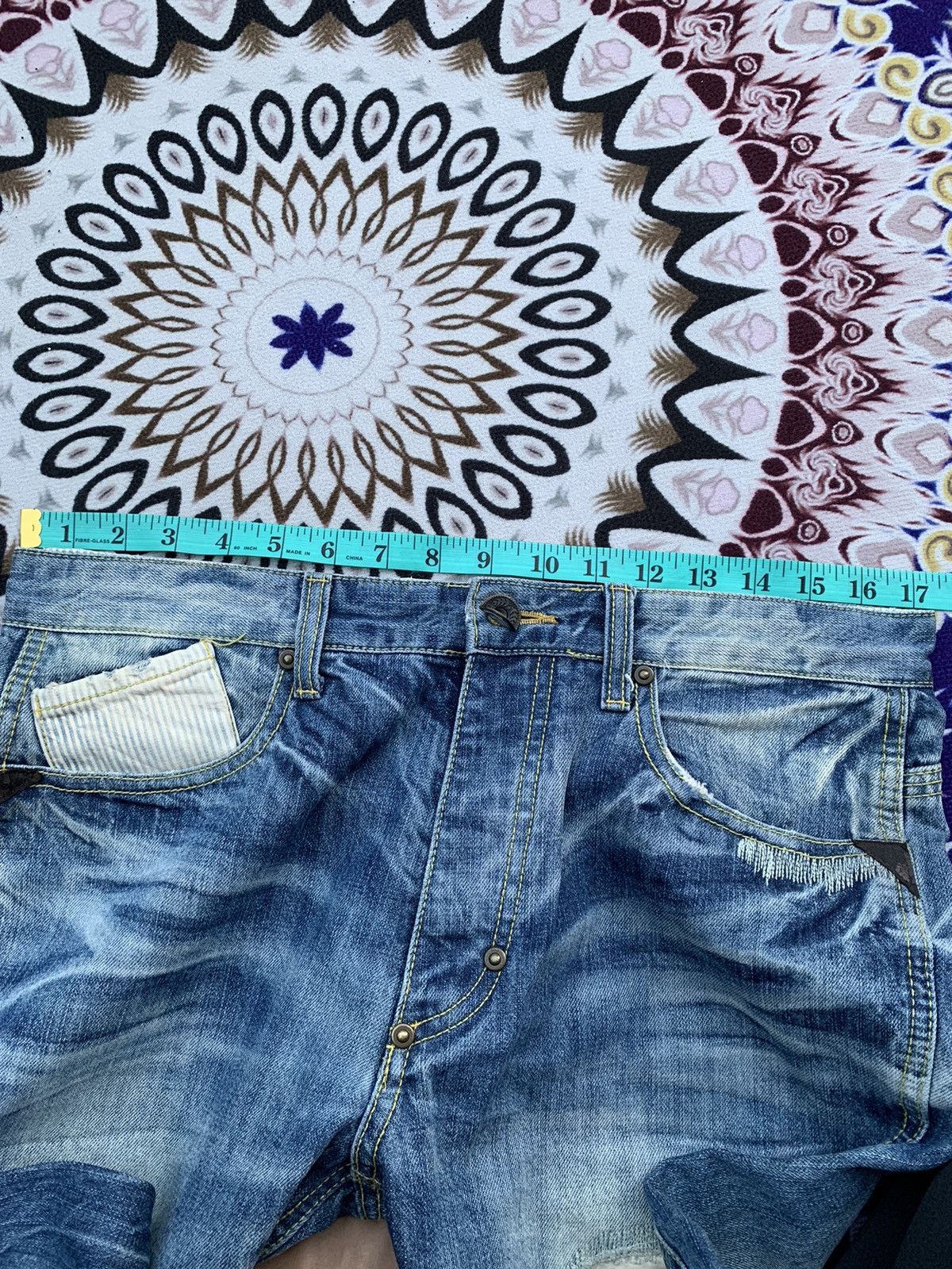 If Six Was Nine Square Dark Distressed Denim Size US 35 - 13 Thumbnail