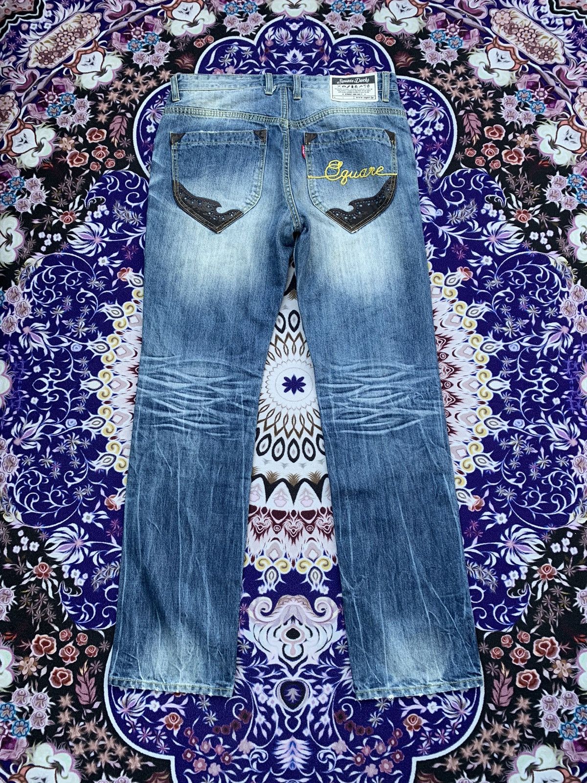 If Six Was Nine Square Dark Distressed Denim Size US 35 - 2 Thumbnail