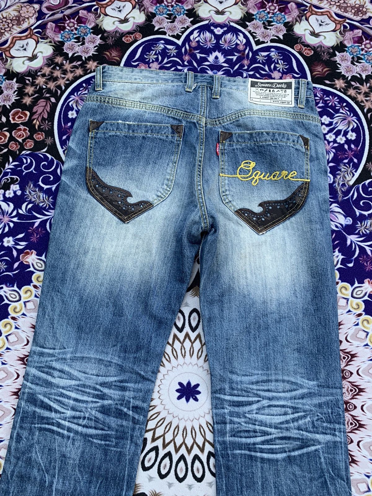 If Six Was Nine Square Dark Distressed Denim Size US 35 - 10 Thumbnail