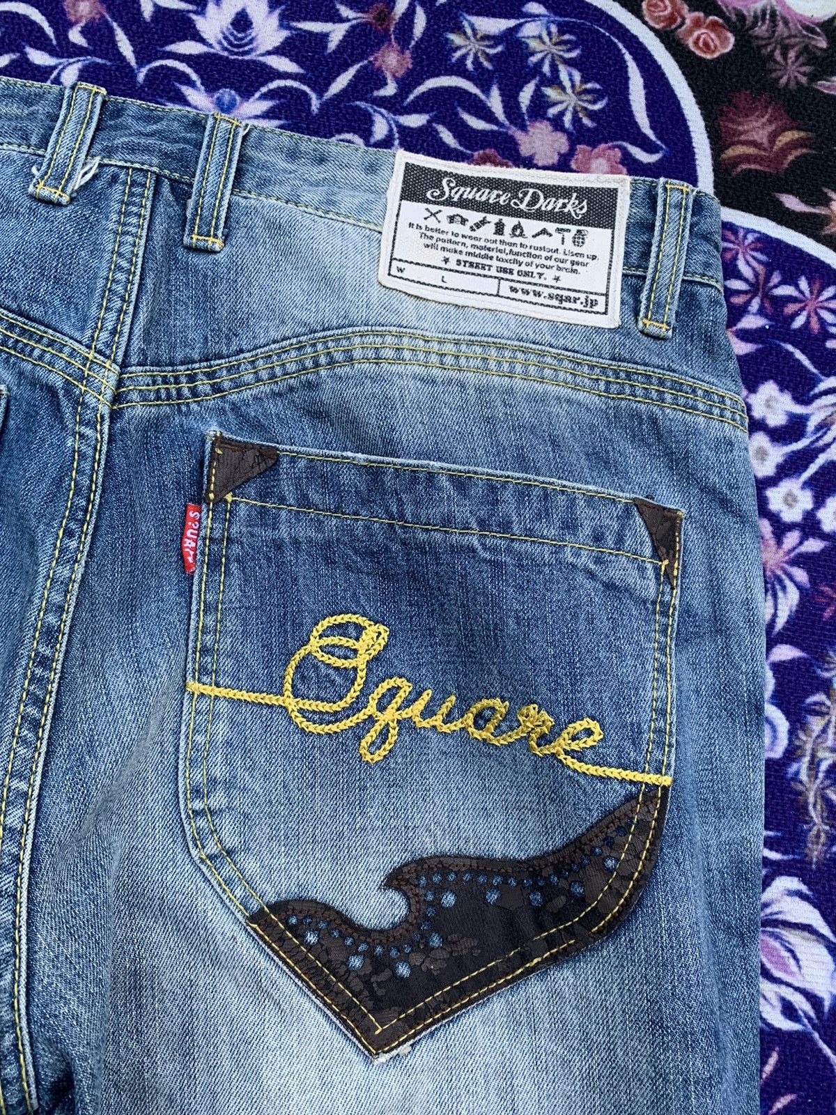 If Six Was Nine Square Dark Distressed Denim Size US 35 - 11 Thumbnail