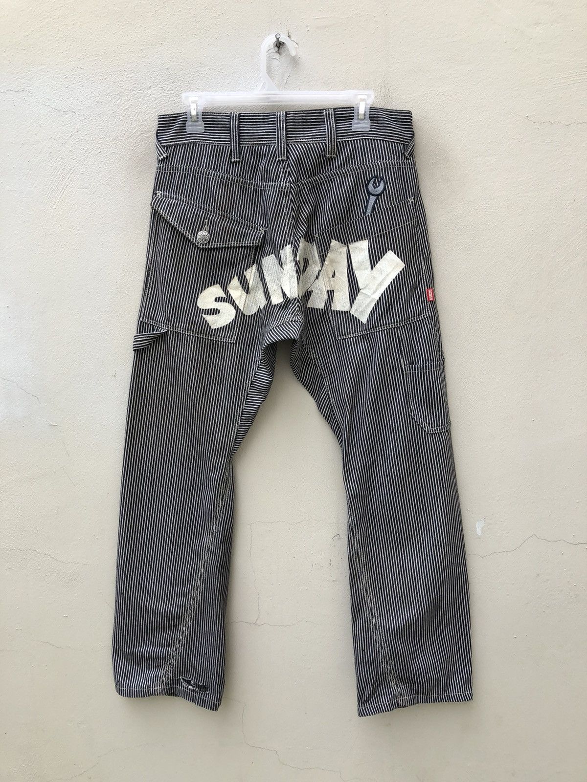 Vintage Japan Brand Punk Drunkers Hickory Striped Pant Size US 31 - 6 Thumbnail