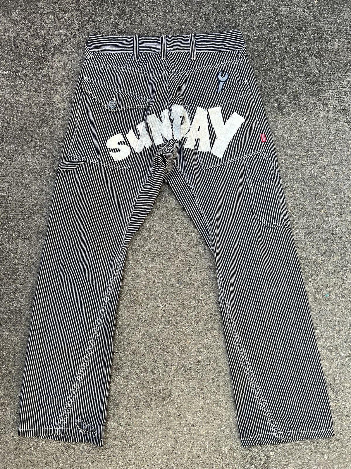 Vintage Japan Brand Punk Drunkers Hickory Striped Pant Size US 31 - 1 Thumbnail