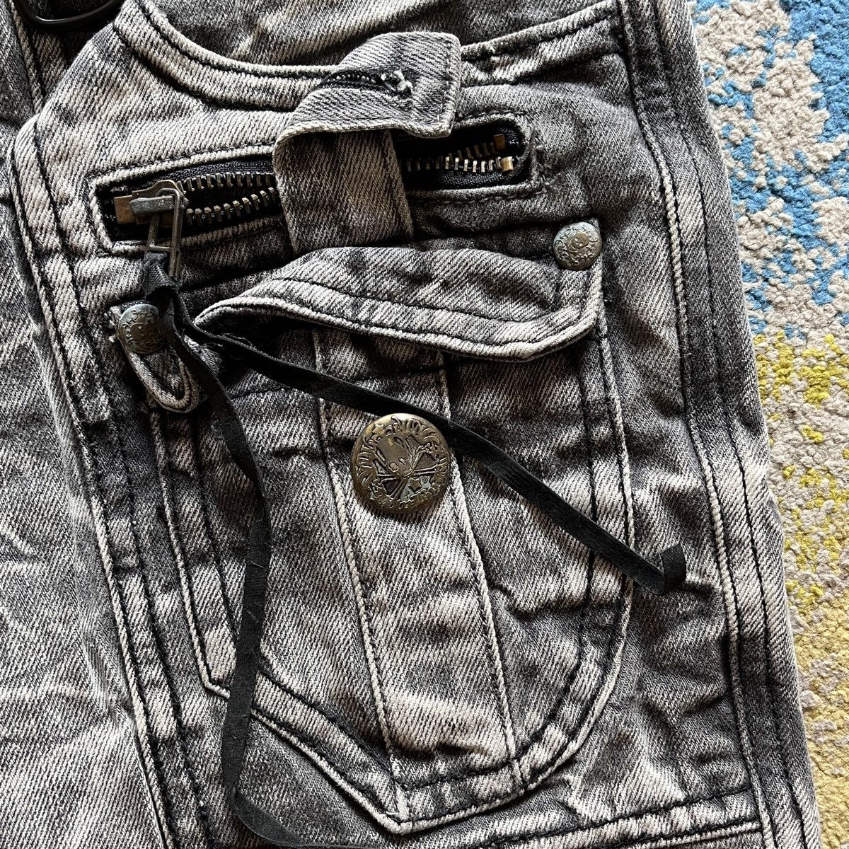 Japanese Brand Blue Boot Cut Denim Flare Bleach Japanese Brand Size US 33 - 9 Thumbnail