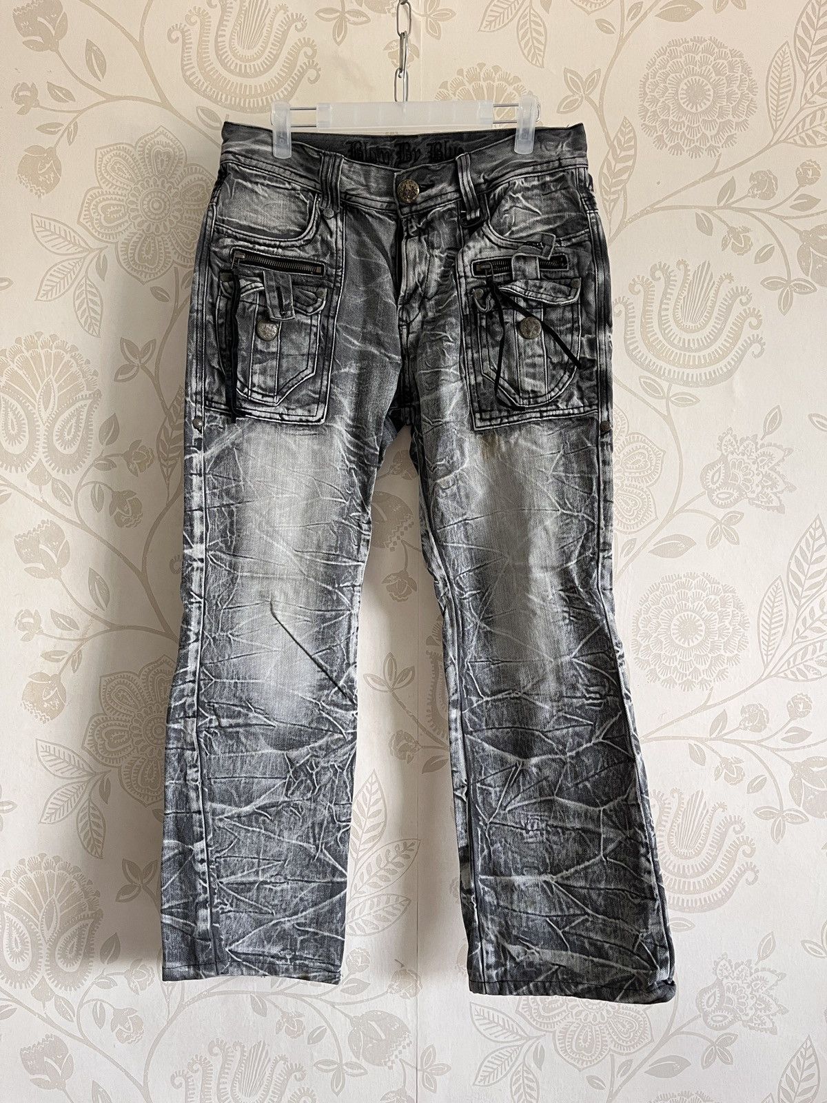 Japanese Brand Blue Boot Cut Denim Flare Bleach Japanese Brand Size US 33 - 17 Thumbnail