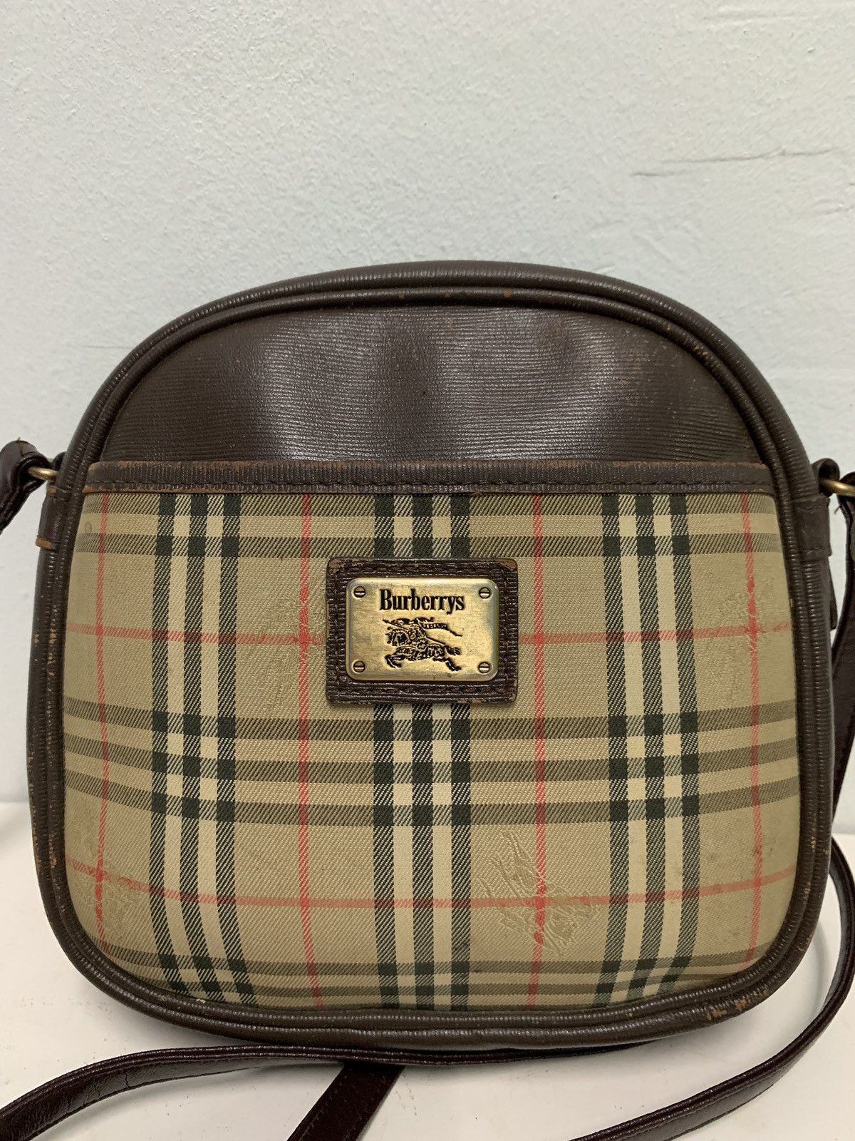 Burberry RARE ‼️ Burberry's Checked Monogram Crossbody Mini Sling Bag Size ONE SIZE - 3 Thumbnail