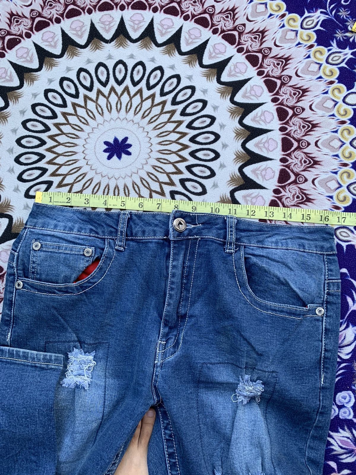 Japanese Brand Age Of Diamond Distressed Denim Size US 33 - 8 Thumbnail