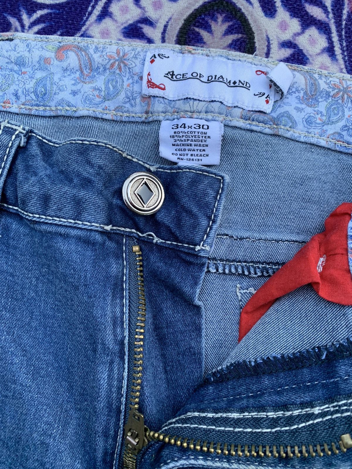 Japanese Brand Age Of Diamond Distressed Denim Size US 33 - 3 Thumbnail