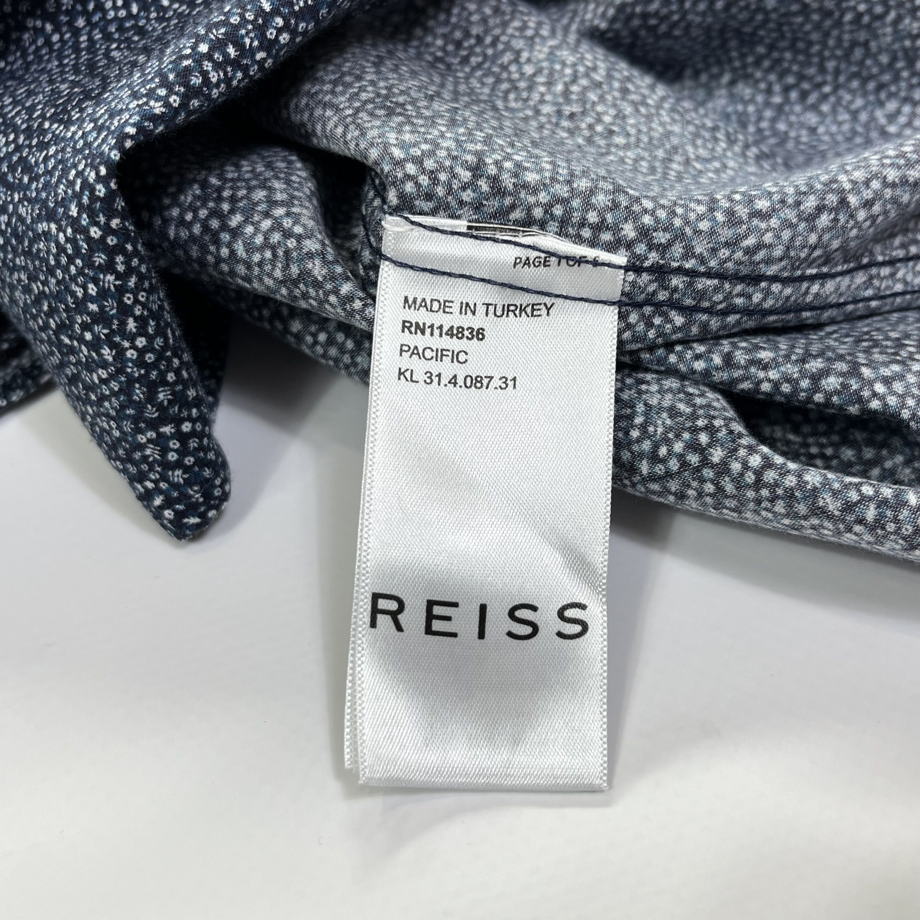 Designer × Reiss Reiss Pacific Micro Print Regular Fit Shirt Size US S / EU 44-46 / 1 - 11 Thumbnail