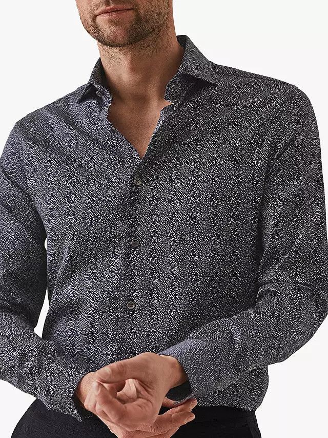 Designer × Reiss Reiss Pacific Micro Print Regular Fit Shirt Size US S / EU 44-46 / 1 - 4 Thumbnail