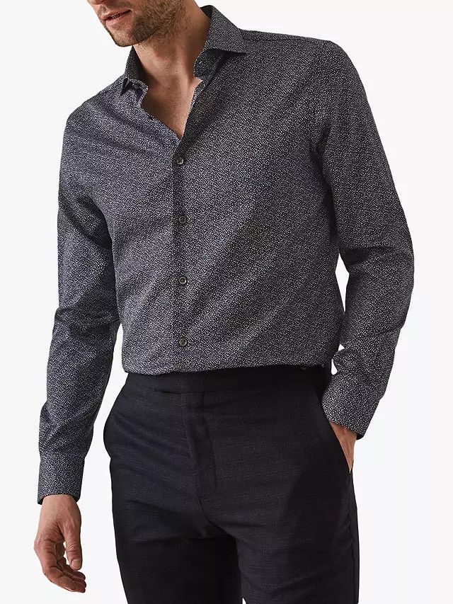 Designer × Reiss Reiss Pacific Micro Print Regular Fit Shirt Size US S / EU 44-46 / 1 - 2 Thumbnail