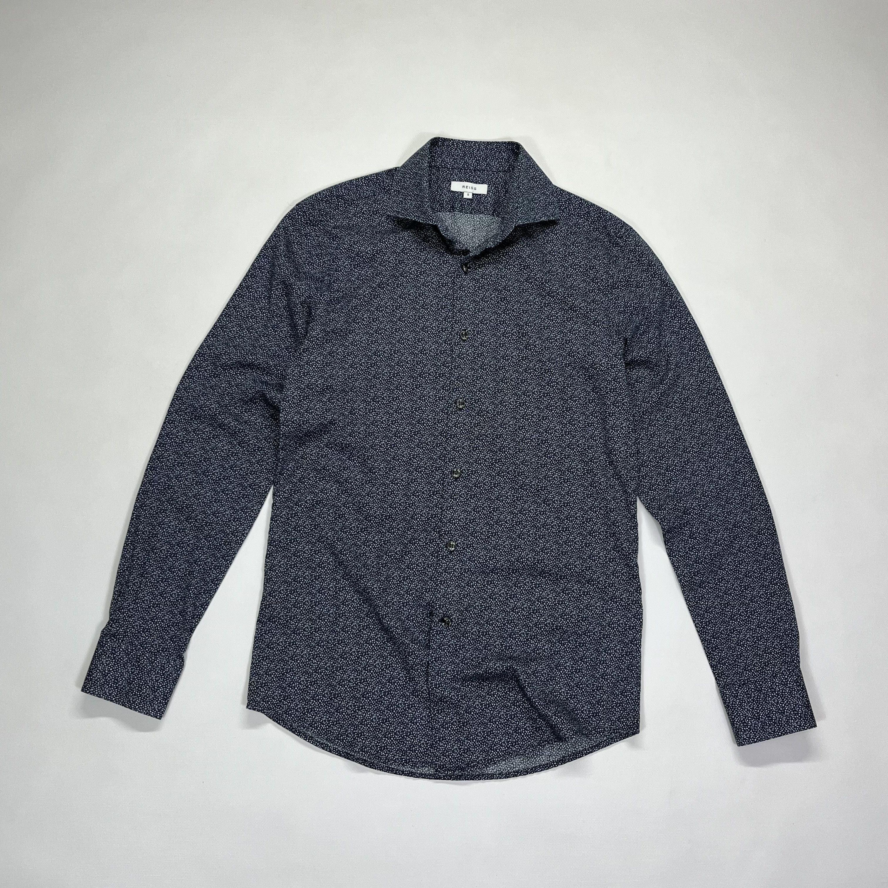 Designer × Reiss Reiss Pacific Micro Print Regular Fit Shirt Size US S / EU 44-46 / 1 - 1 Thumbnail