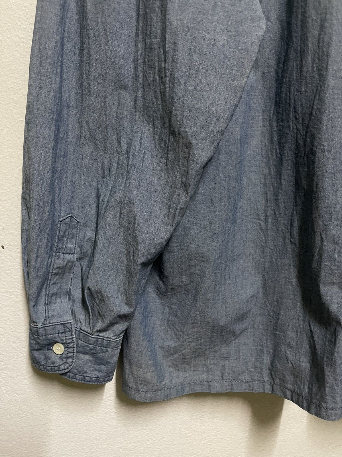 Marithe + Francois Girbaud × Vintage MFG Cargo Pocket Chambray Shirt Long Sleeve Size US M / EU 48-50 / 2 - 11 Thumbnail