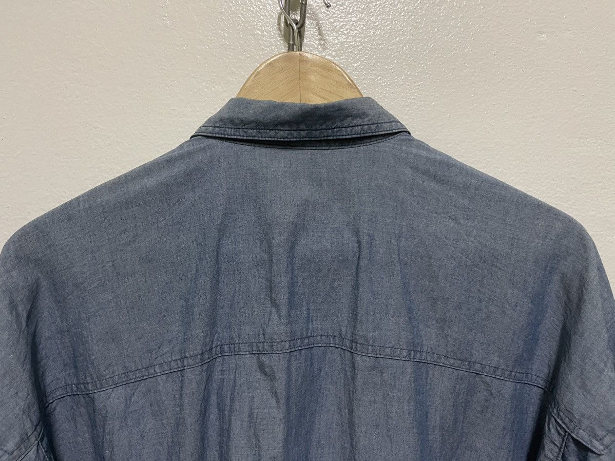 Marithe + Francois Girbaud × Vintage MFG Cargo Pocket Chambray Shirt Long Sleeve Size US M / EU 48-50 / 2 - 14 Thumbnail