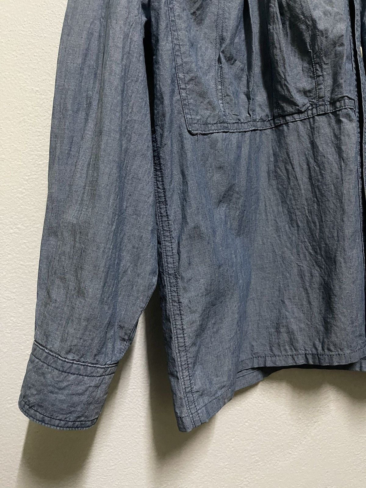 Marithe + Francois Girbaud × Vintage MFG Cargo Pocket Chambray Shirt Long Sleeve Size US M / EU 48-50 / 2 - 3 Thumbnail