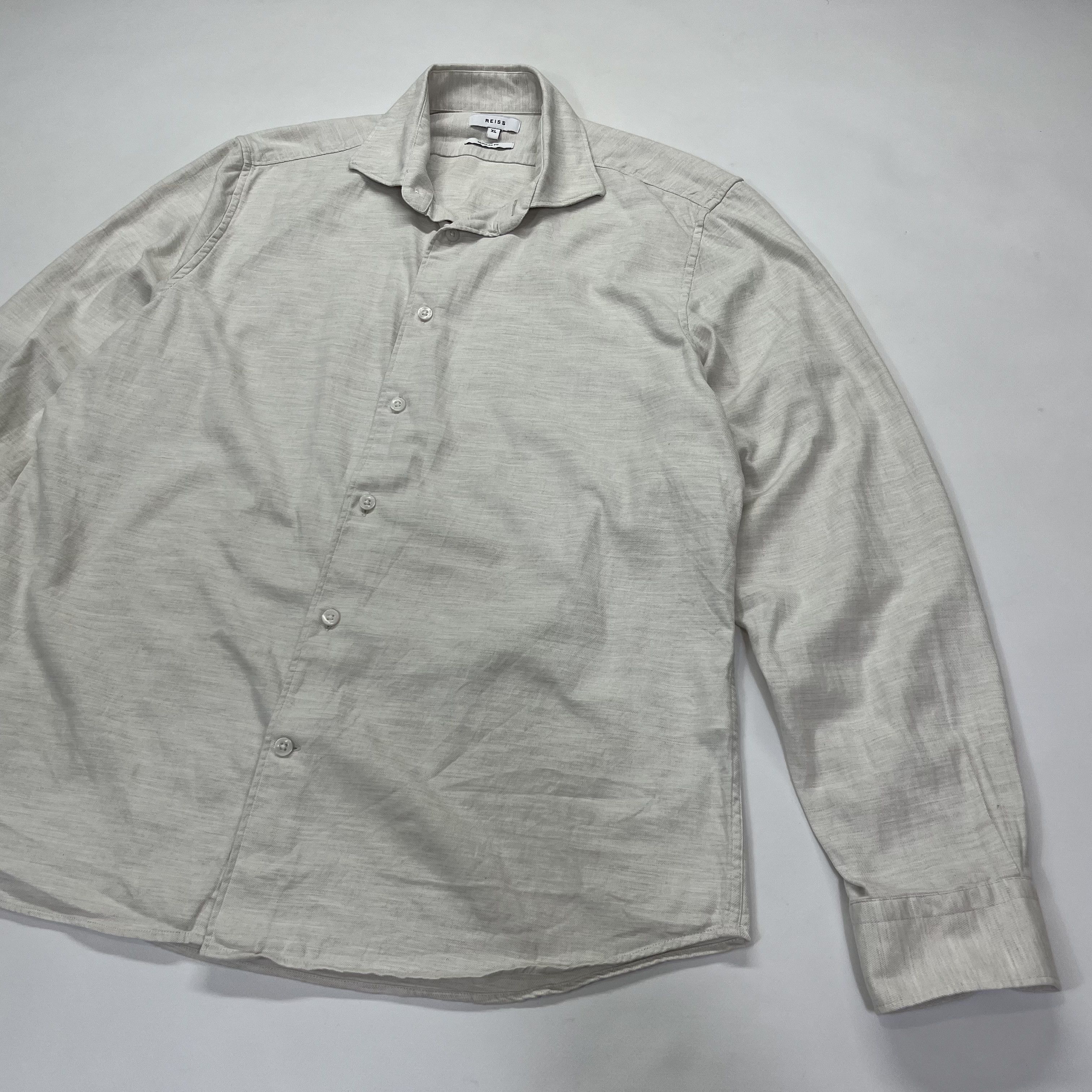 Designer × Reiss Reiss Wall Brushed Regular Fit Cotton Shirt Size US XL / EU 56 / 4 - 4 Thumbnail