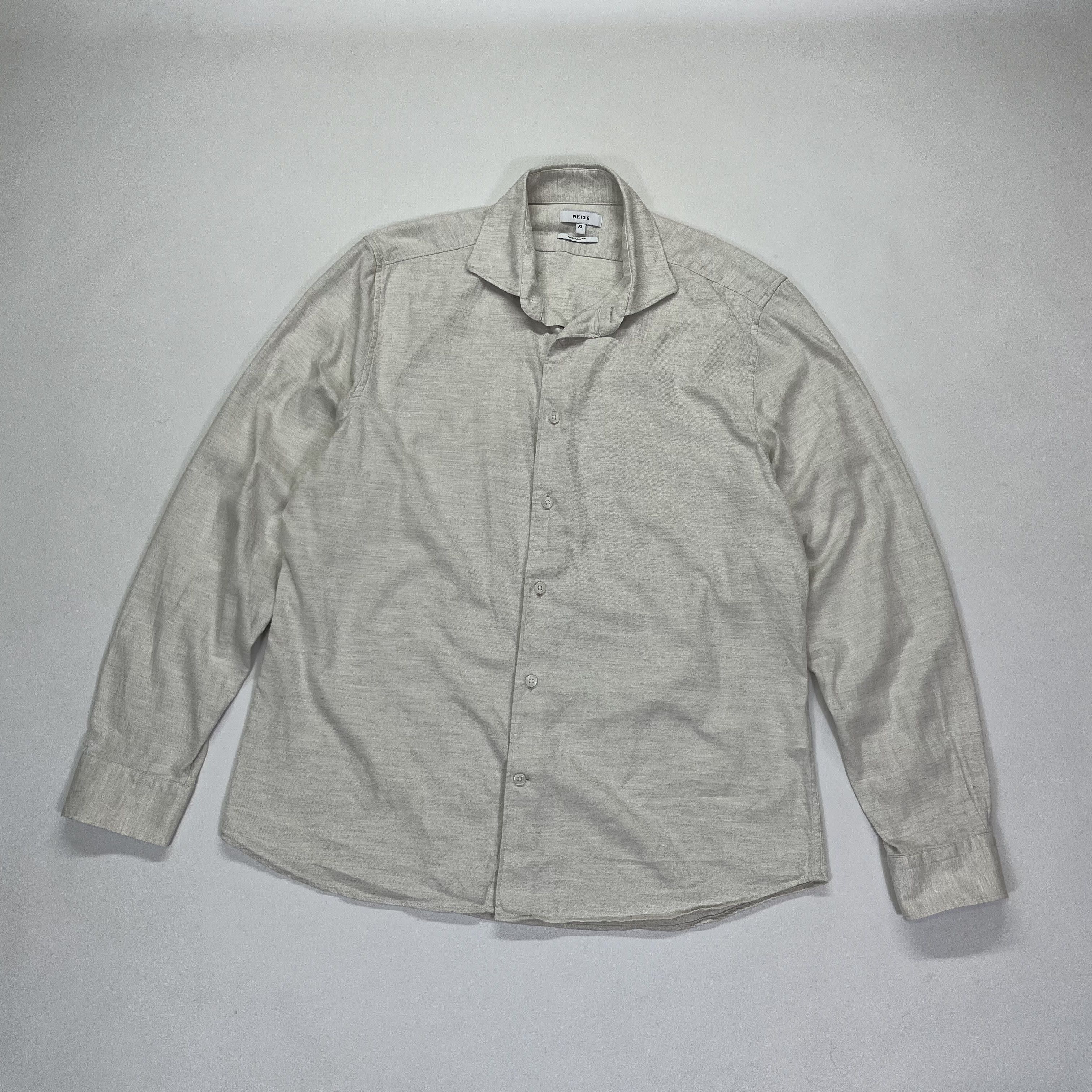Designer × Reiss Reiss Wall Brushed Regular Fit Cotton Shirt Size US XL / EU 56 / 4 - 1 Thumbnail