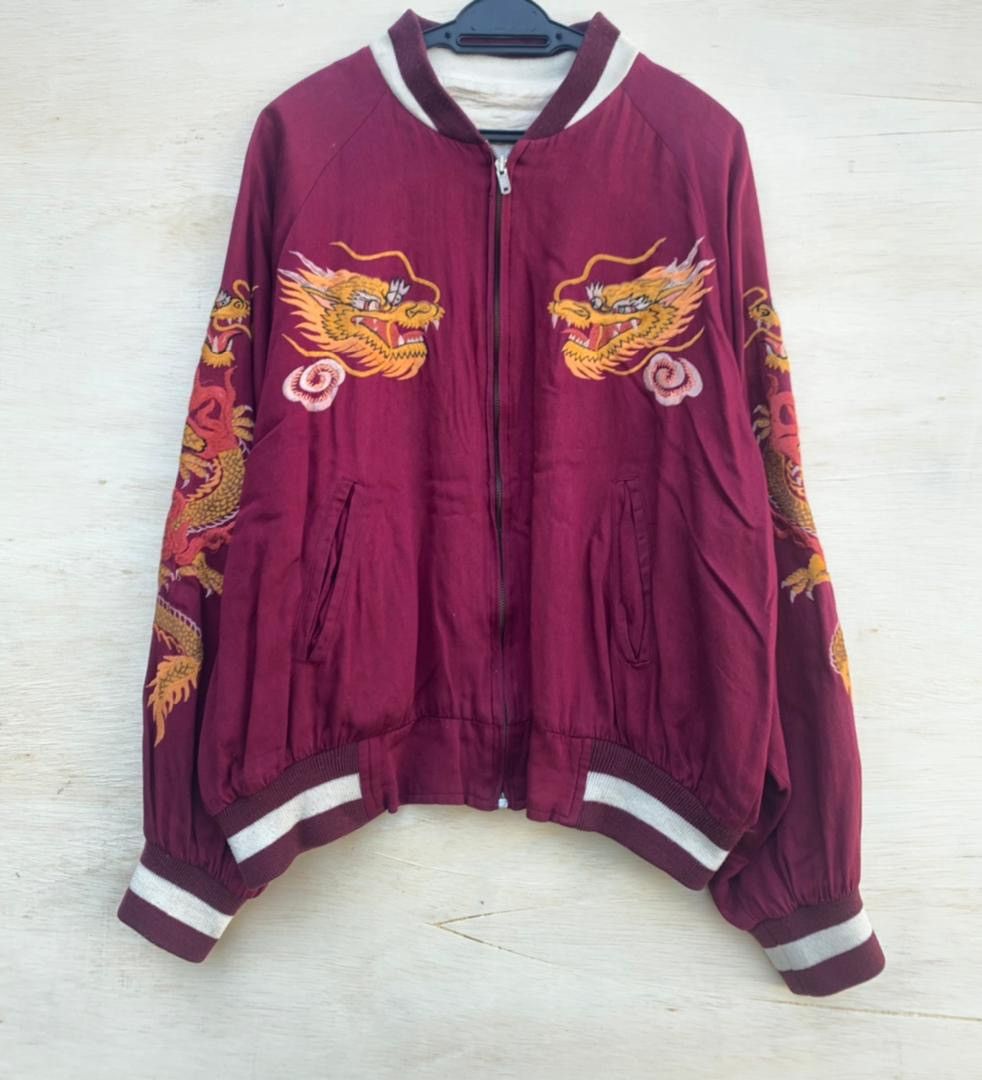 Japanese Brand × Vintage Vintage Sukajan Souvenir Jacket Satin Size US XL / EU 56 / 4 - 1 Thumbnail