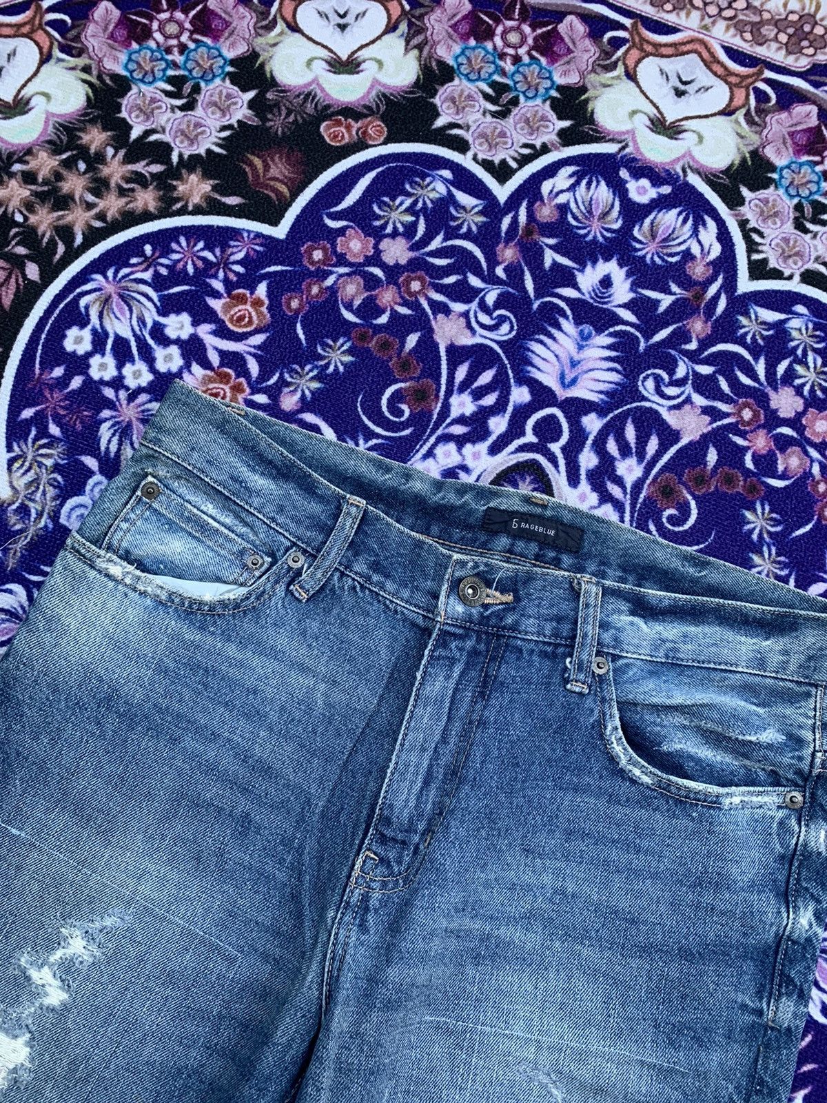 Japanese Brand Grageblue Distressed Denim Size US 33 - 5 Thumbnail
