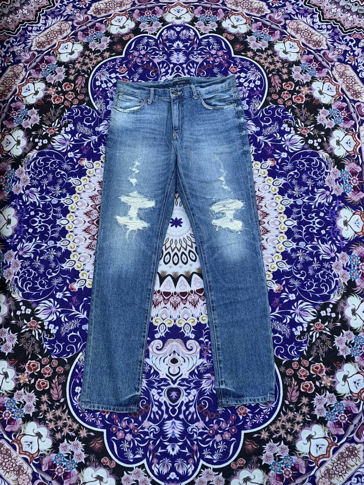 Japanese Brand Grageblue Distressed Denim Size US 33 - 1 Thumbnail