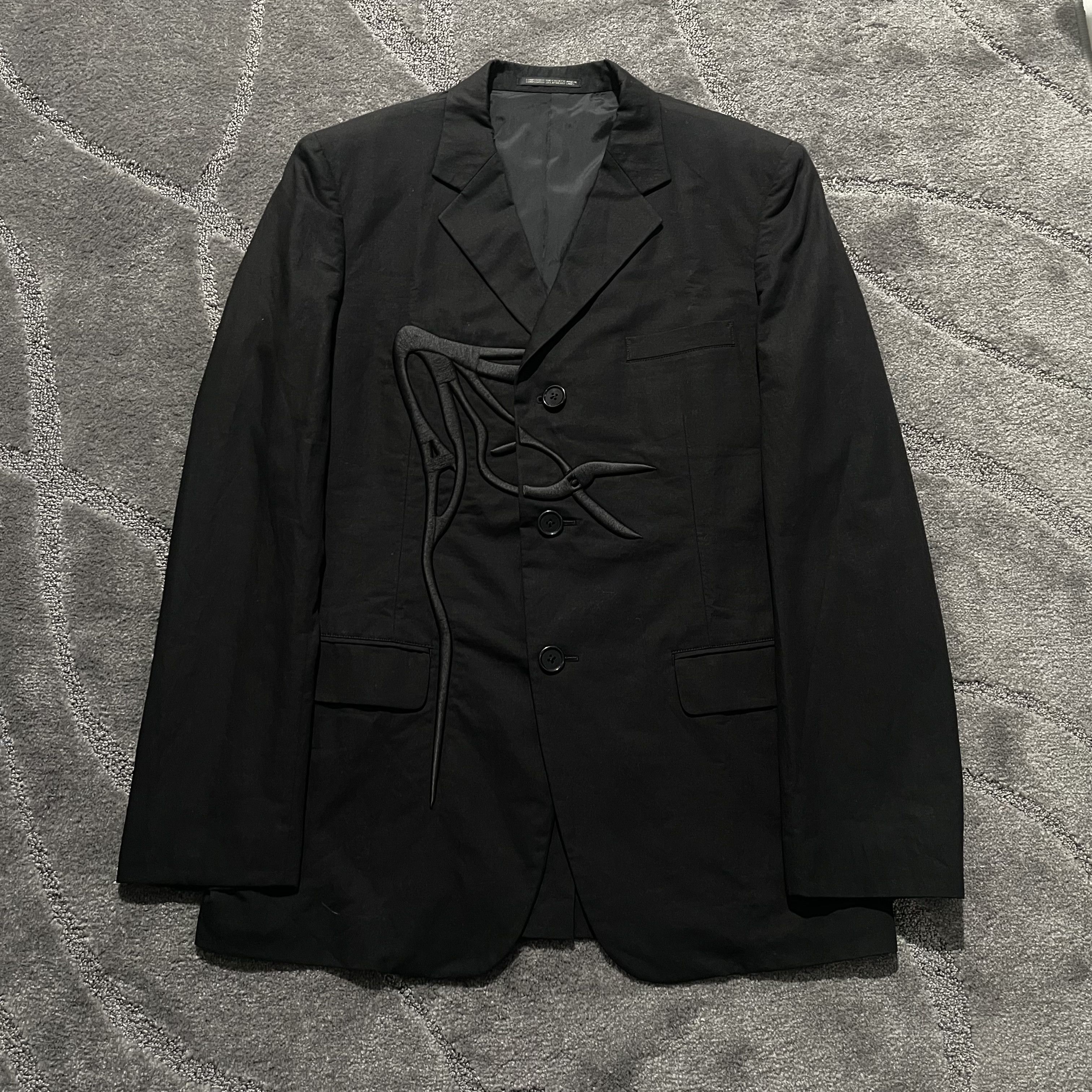 Yohji Yamamoto Yohji Yamamoto SS2009 Thick Silk Embroidered Scissor Jacket Size US XL / EU 56 / 4 - 1 Thumbnail