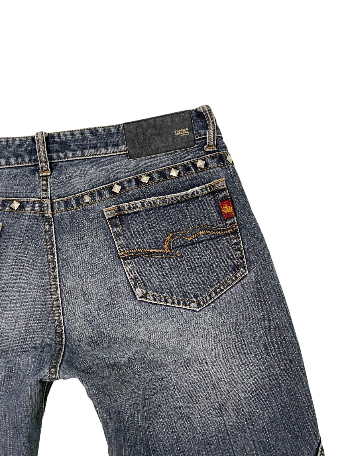 Japanese Brand Flare Jeans Custom Culture Spikey Gothic Boot Cut 2🟦3 Size US 32 / EU 48 - 20 Thumbnail