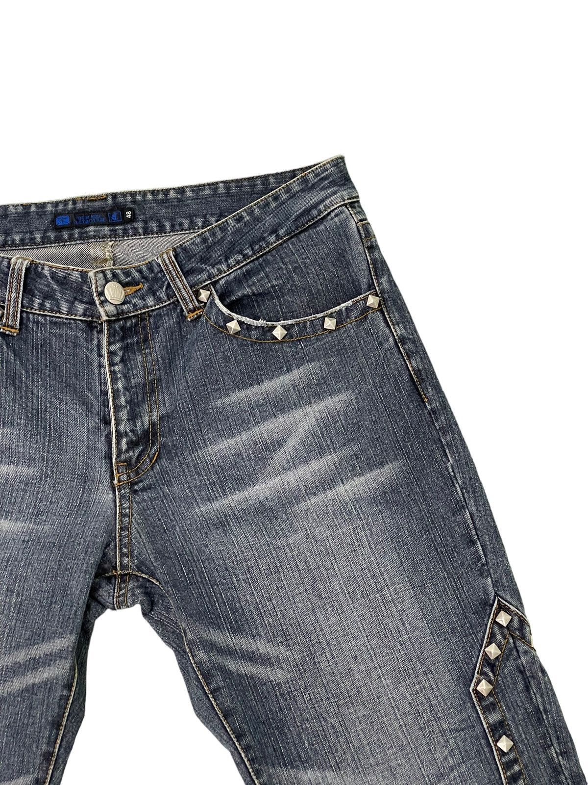 Japanese Brand Flare Jeans Custom Culture Spikey Gothic Boot Cut 2🟦3 Size US 32 / EU 48 - 9 Thumbnail